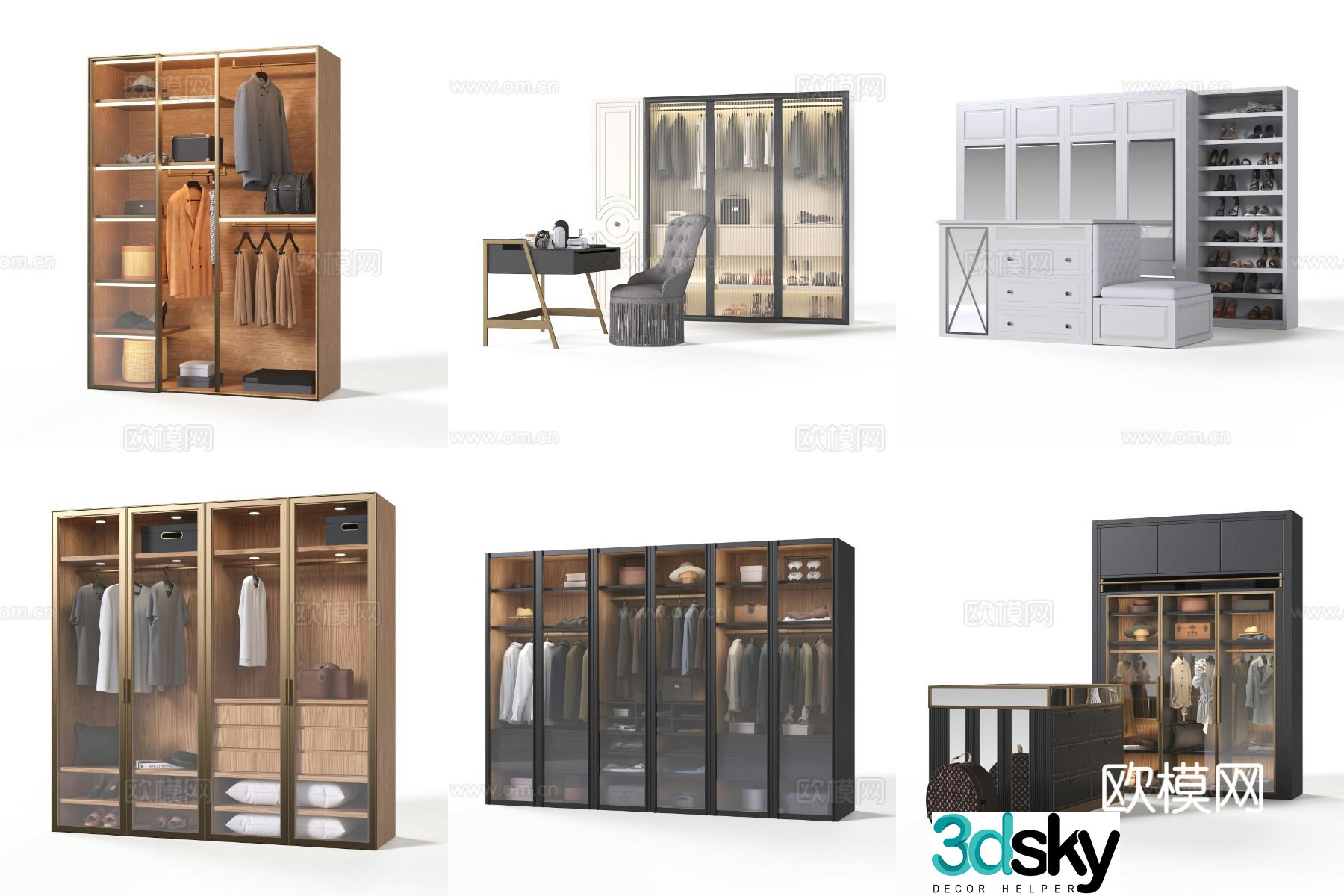 modern wardrobe wardrobe 3d model