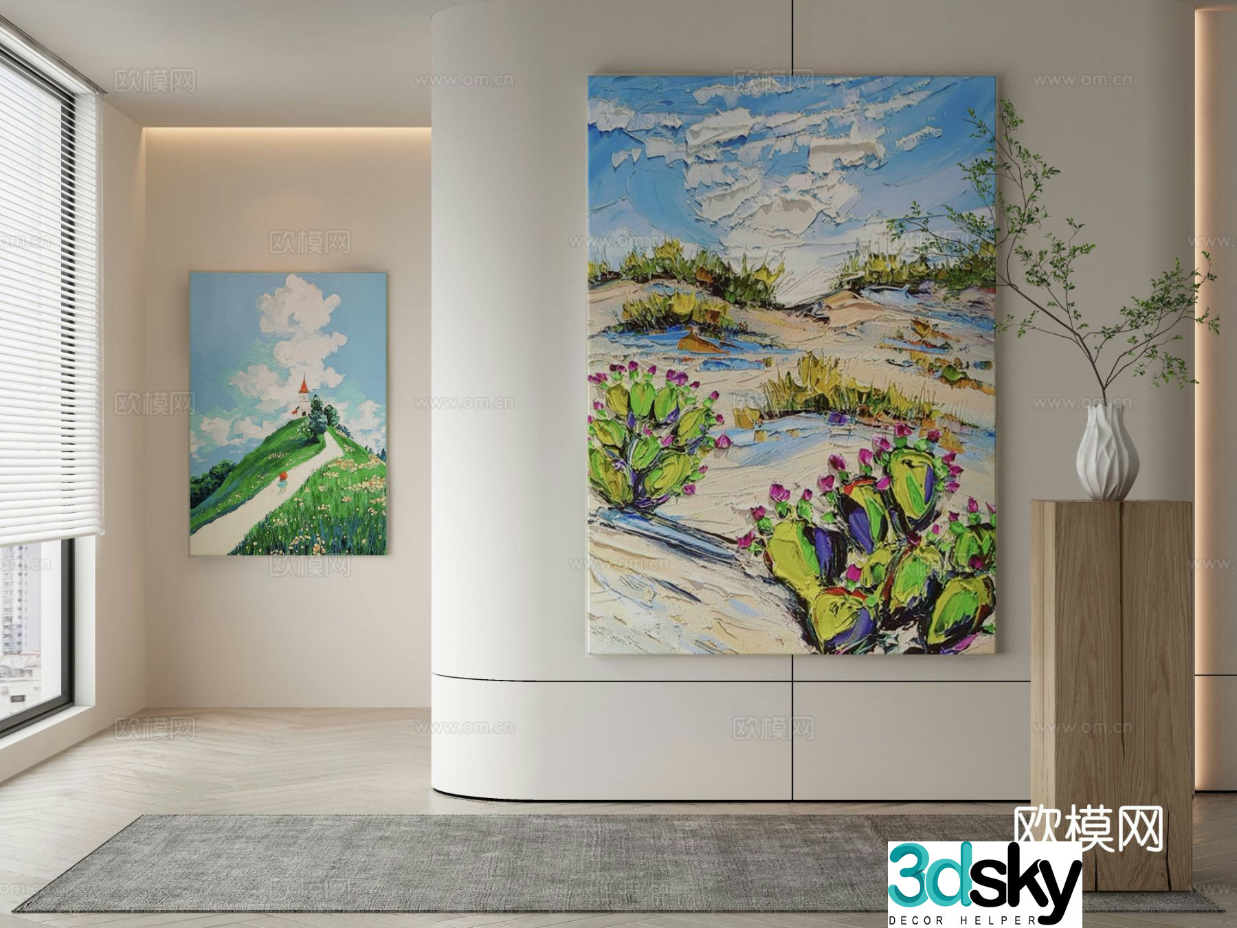 Modern decorative painting oil painting 3d model
