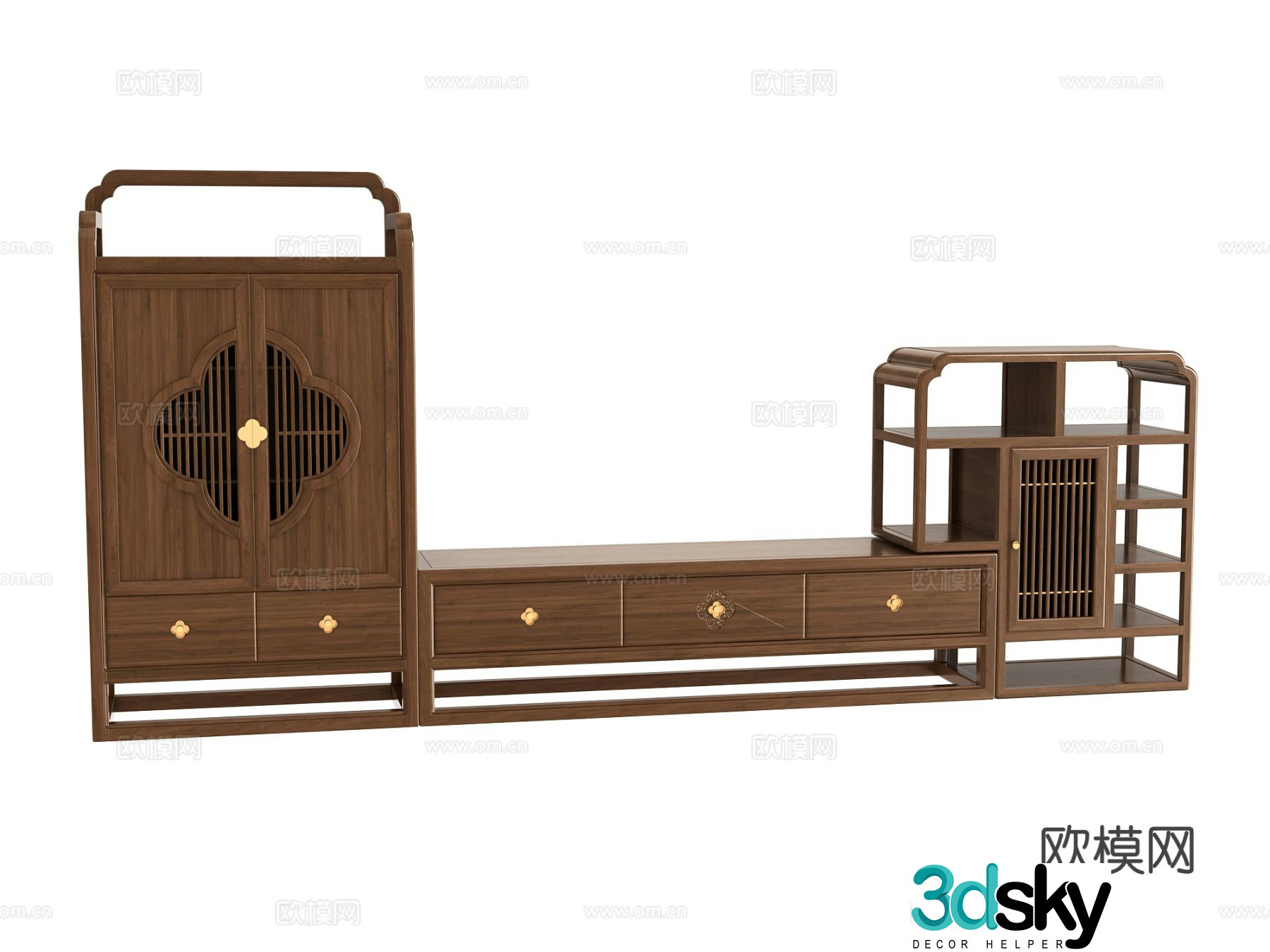New Chinese style TV cabinet 3d model
