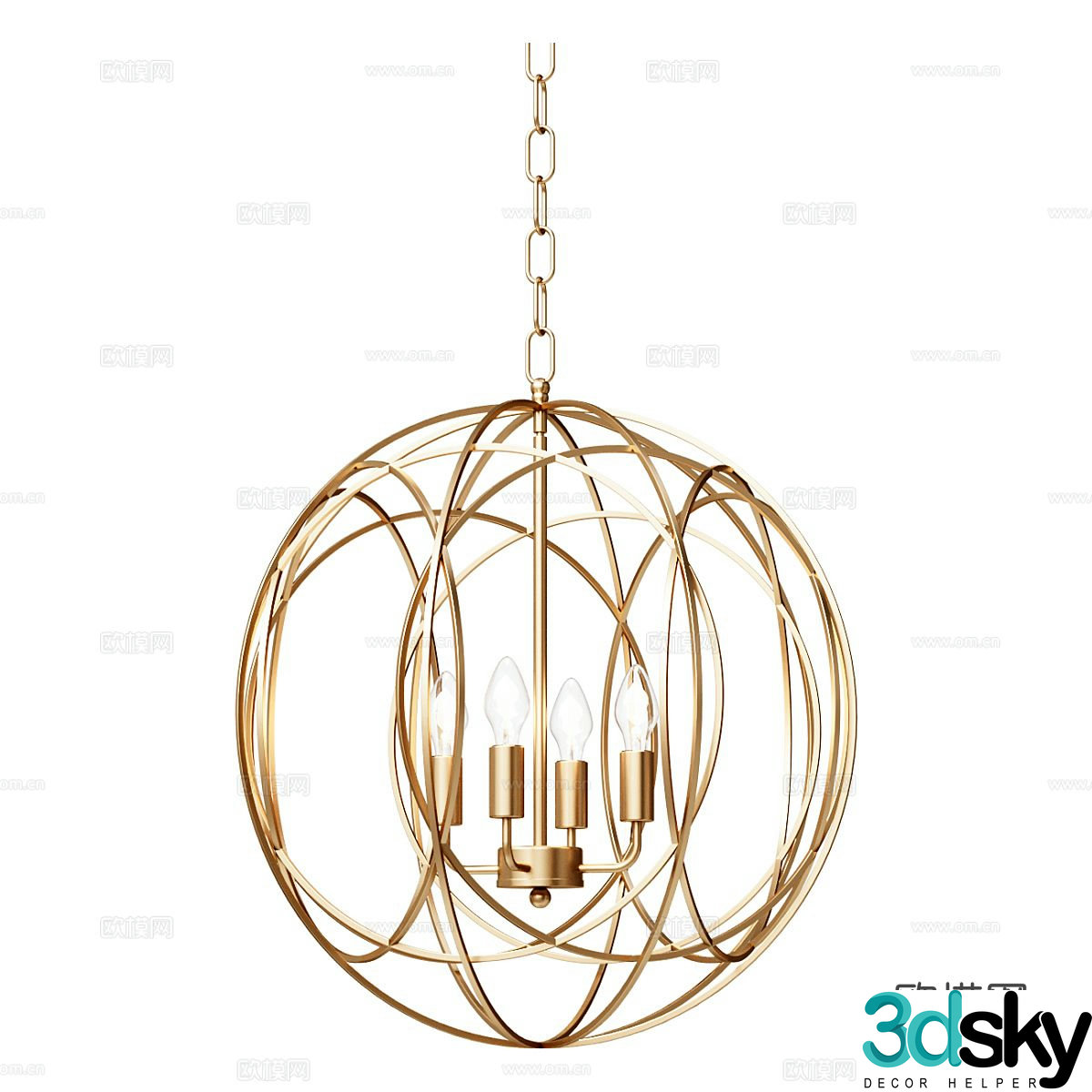 Light luxury chandelier art chandelier 3d model
