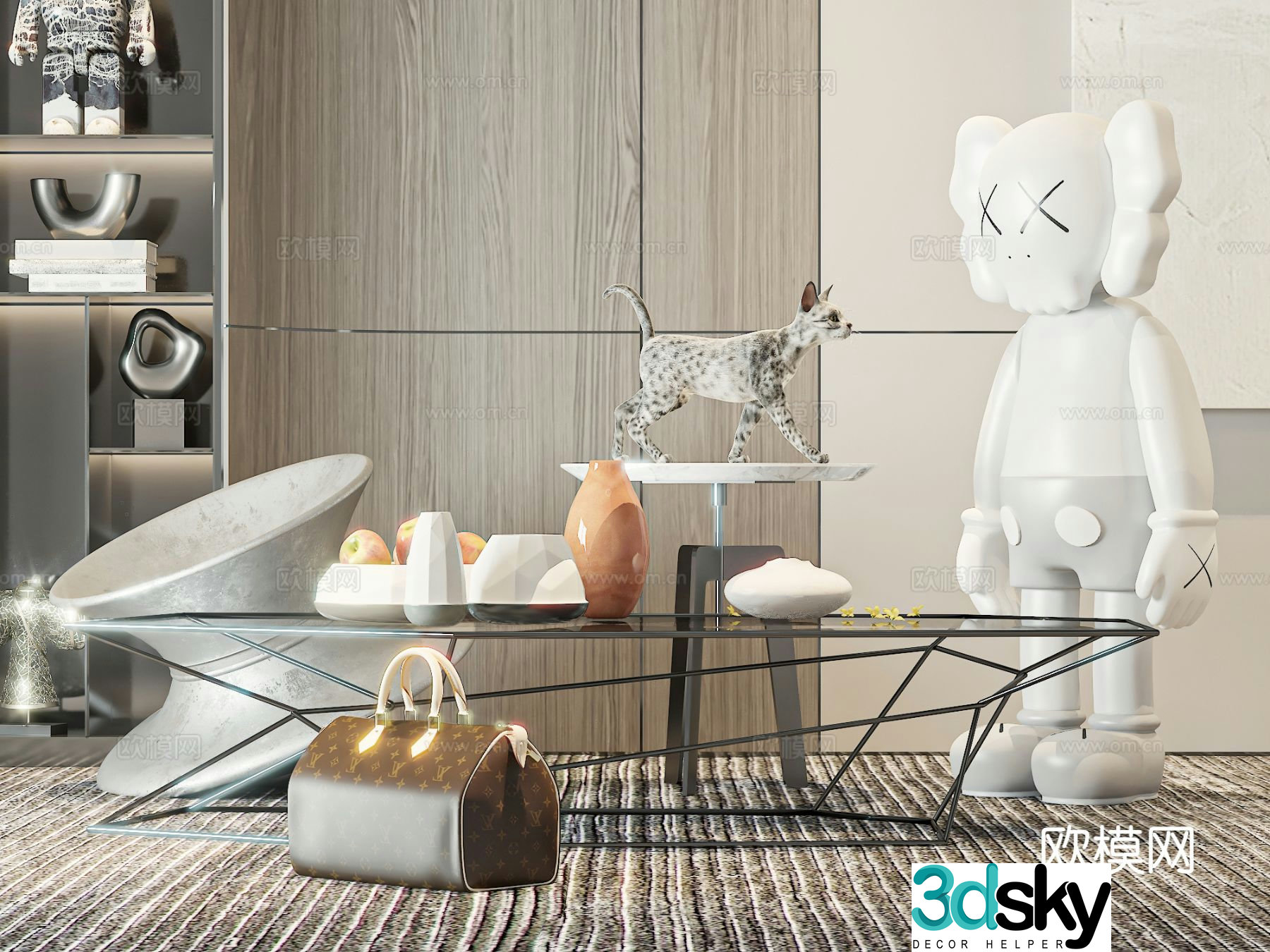 Glass coffee table 3d model