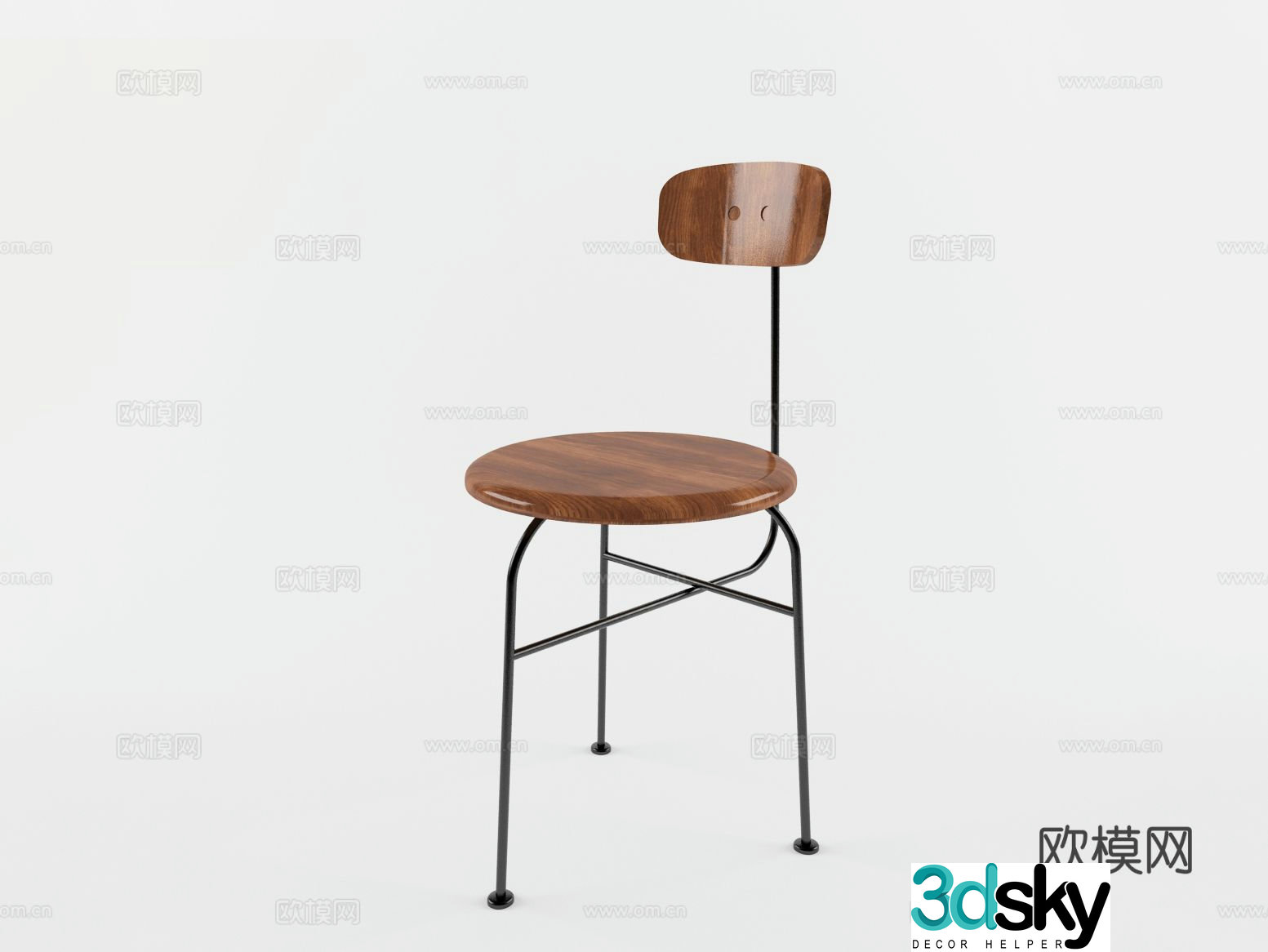 Log style chair single chair dining chair 3d model