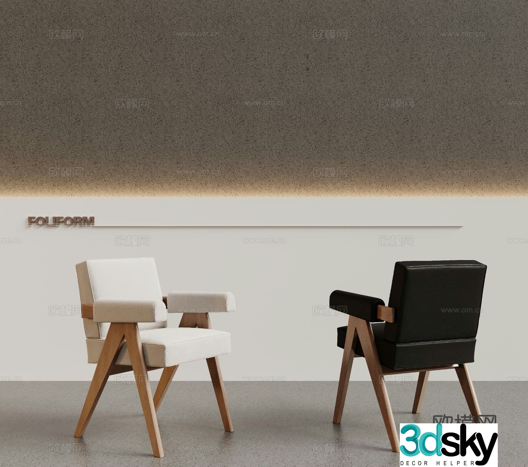 Wabi-sabi chair dining chair 3d model