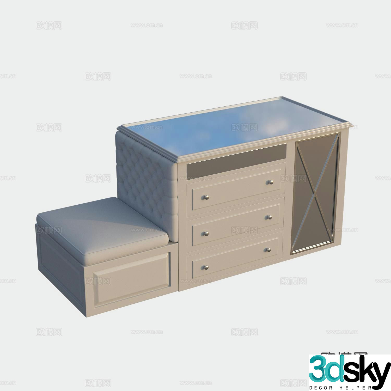 Shoe stool shoe cabinet locker 3d model