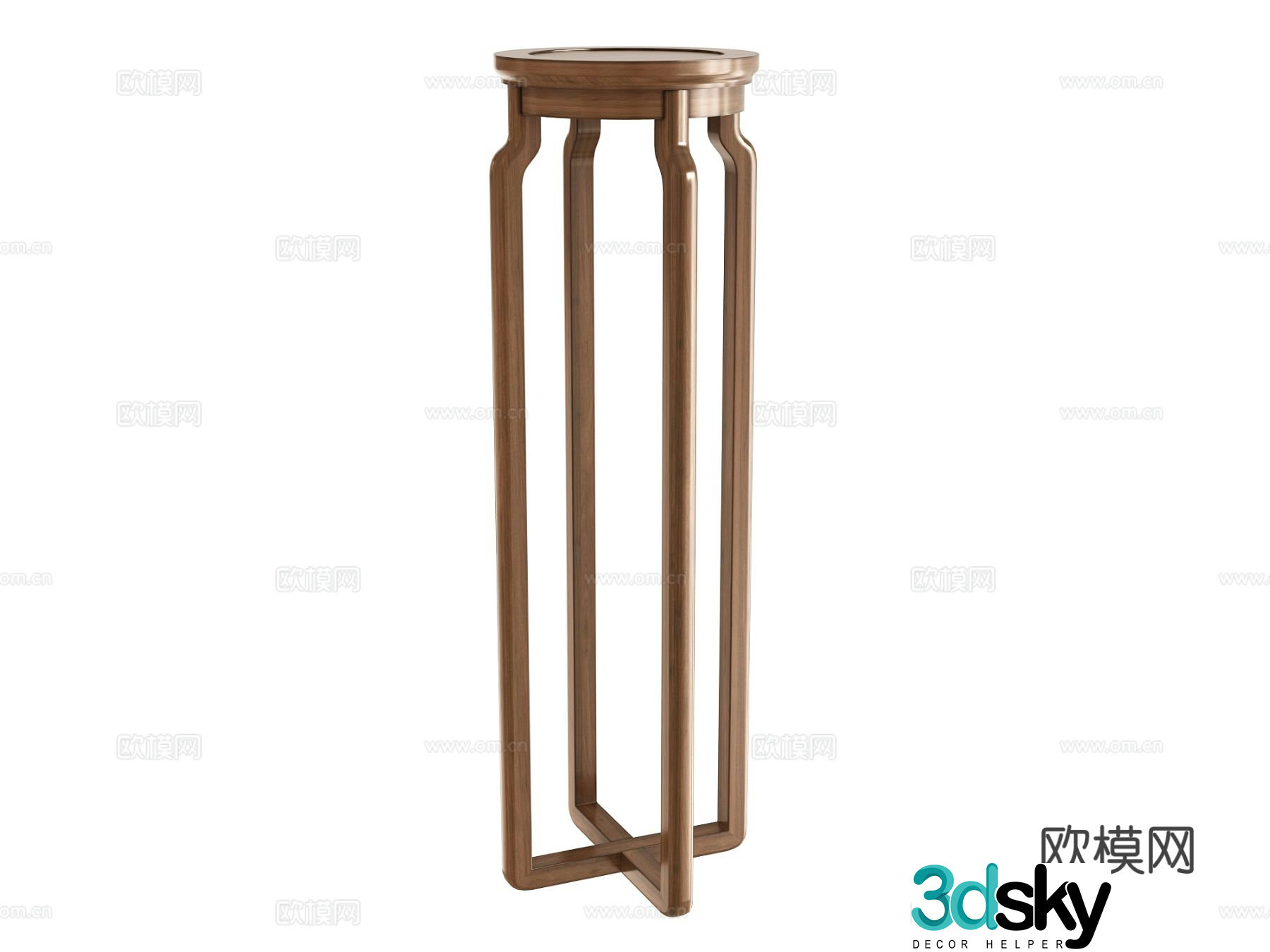 New Chinese style flower table side table flower stand 3d model