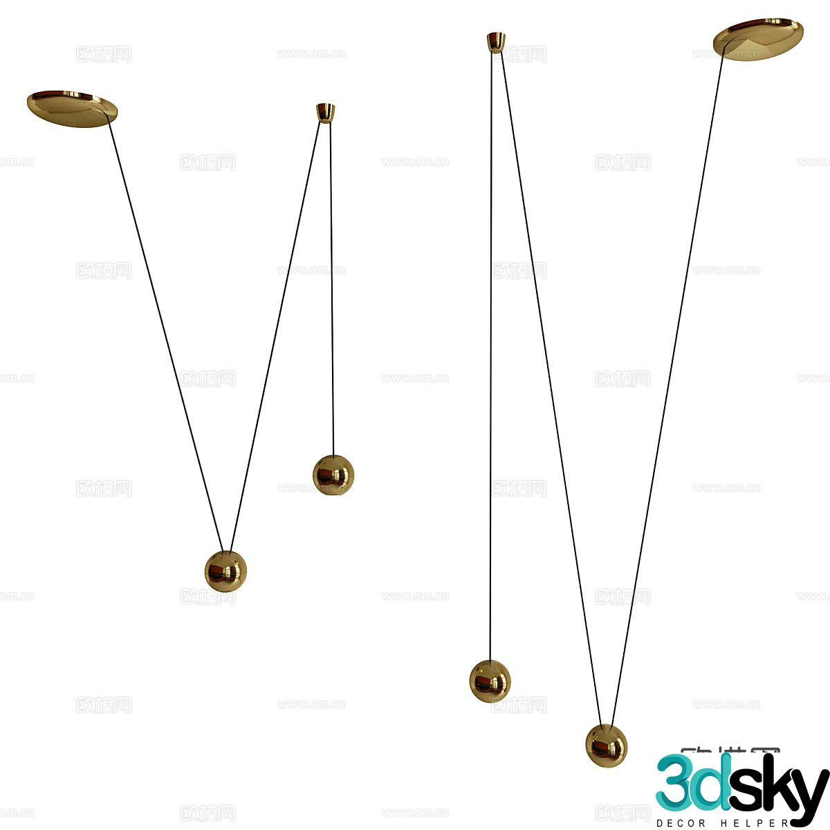 Light luxury chandelier art chandelier 3d model