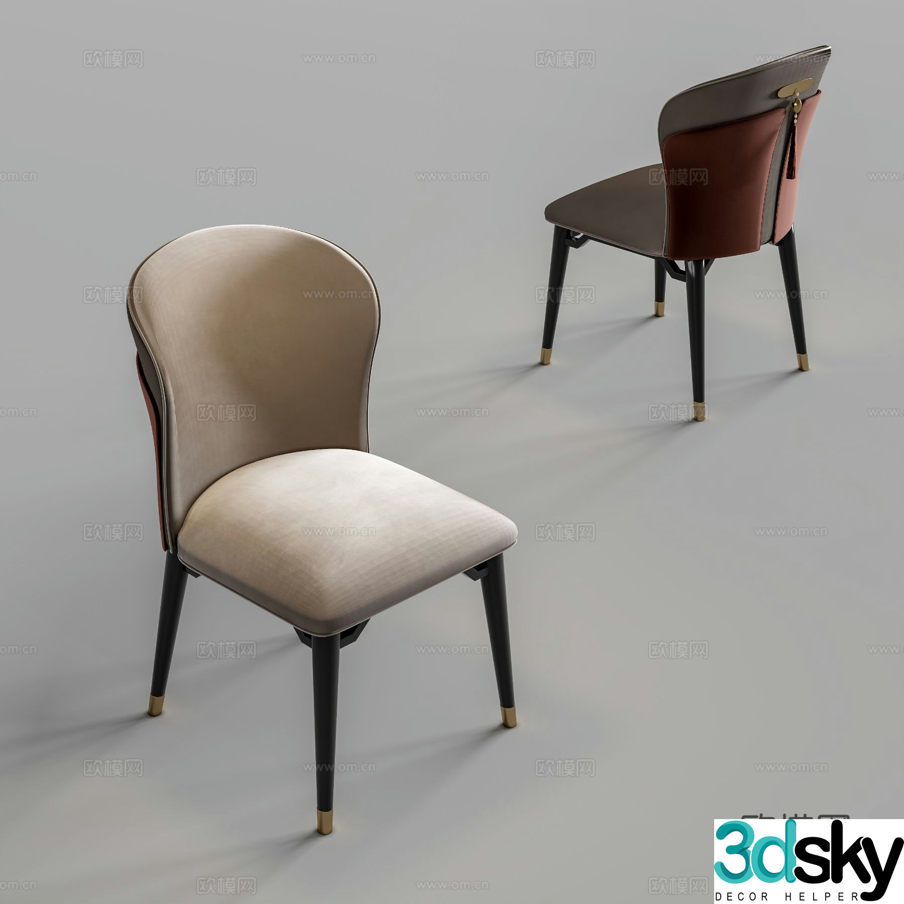 New Chinese style chair dining chair 3d model