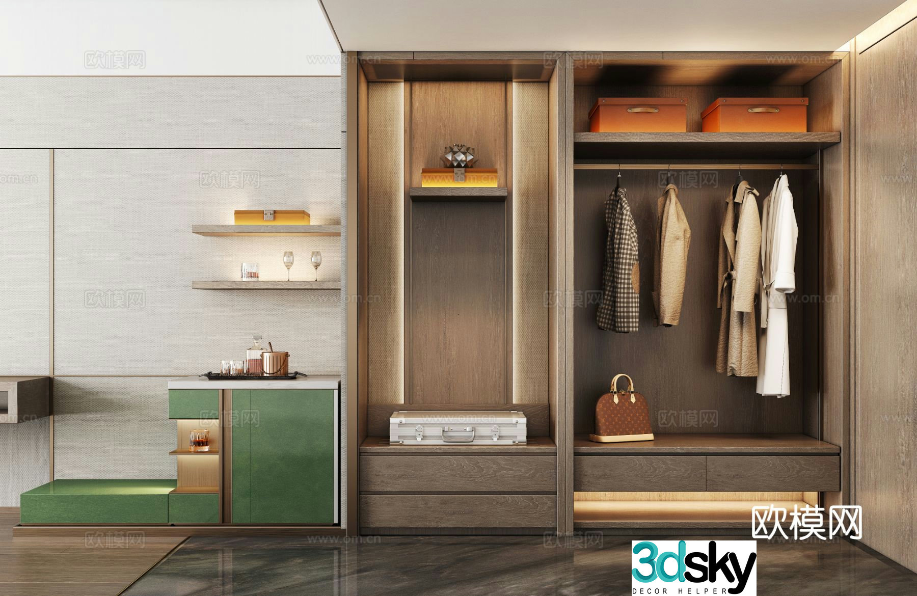 Hotel shoe cabinet partition shoe cabinet hanger 3d model
