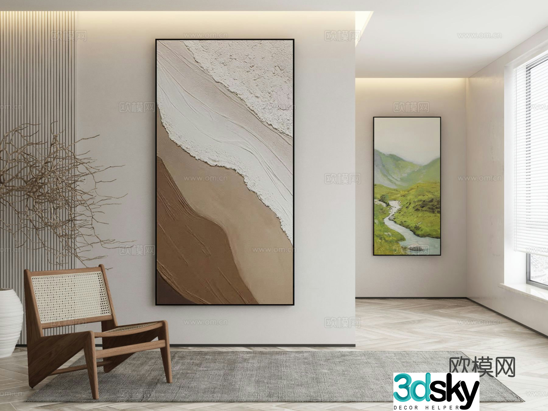 Decorative painting texture painting hanging painting 3d model