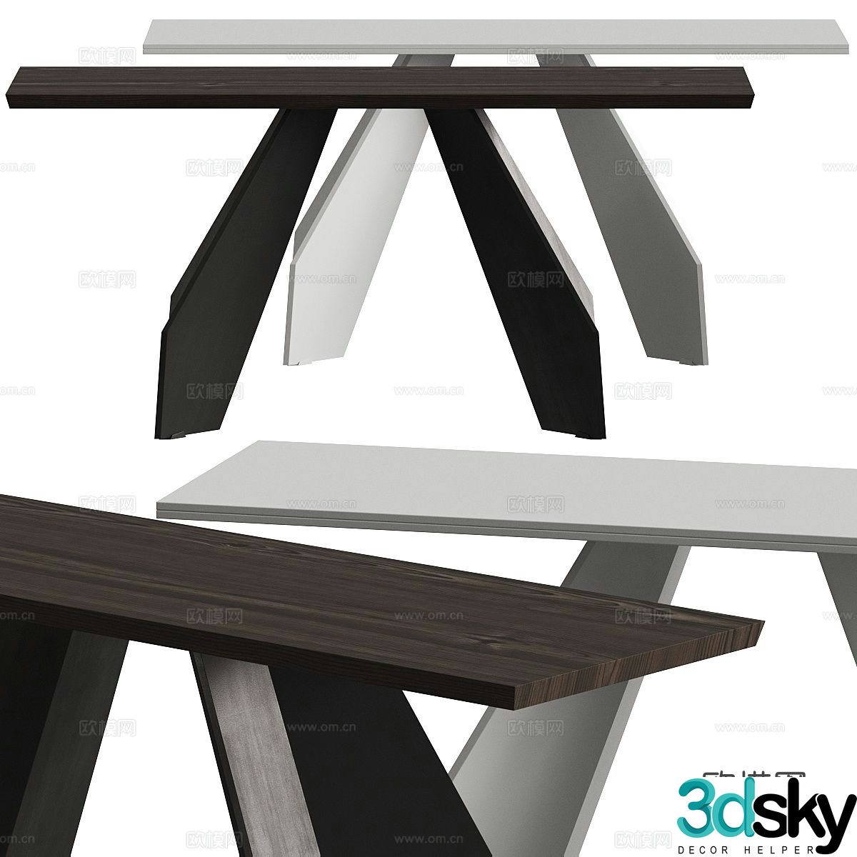 Modern dining table 3d model