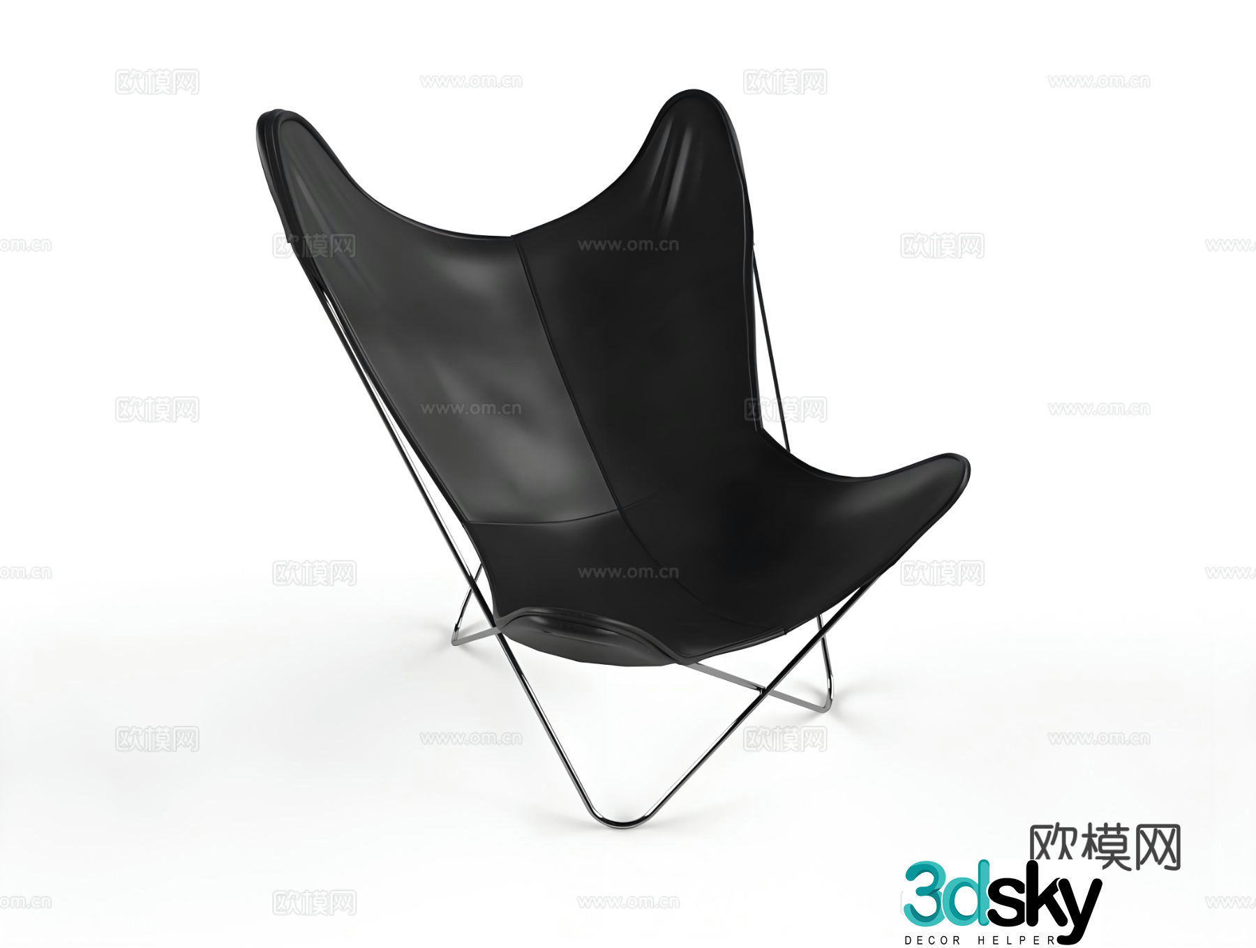 Leather chair lounge chair 3d model