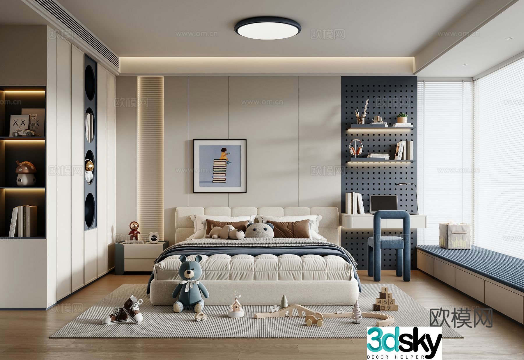 Modern boy’s room children’s room kid’s room 3d model