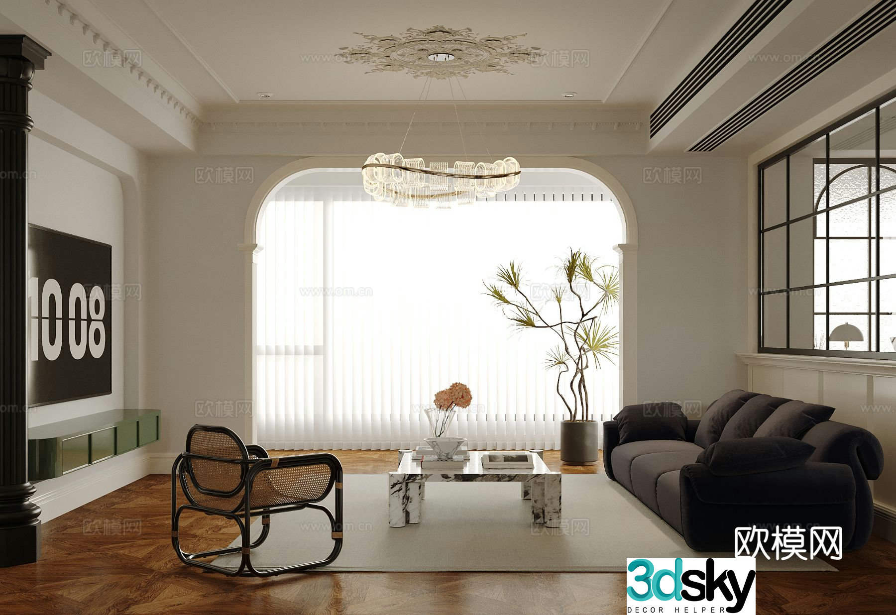 Medieval style living room 3D model
