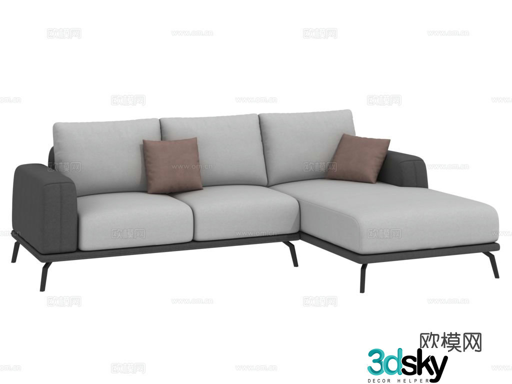 Three seater sofa corner sofa 3d model