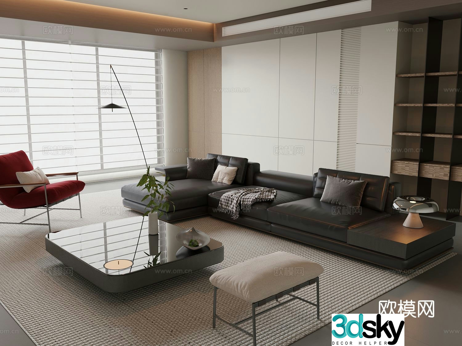 Italian sectional sofa 3d model