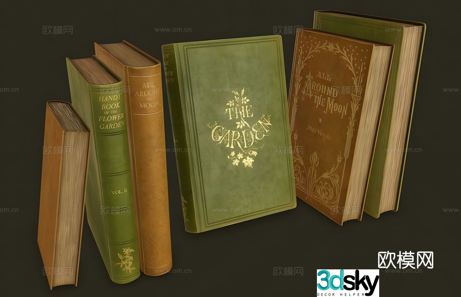 European old books books stacks English books 3d model