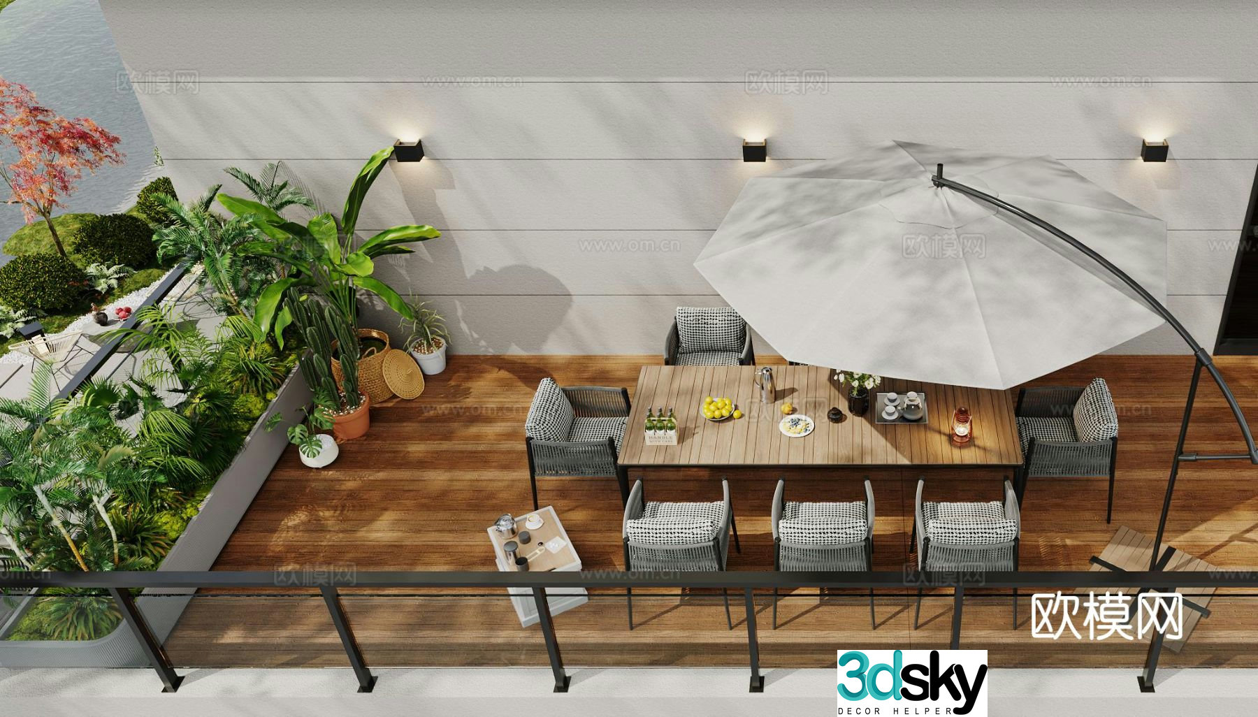 Outdoor tables and chairs courtyard tables and chairs 3d model