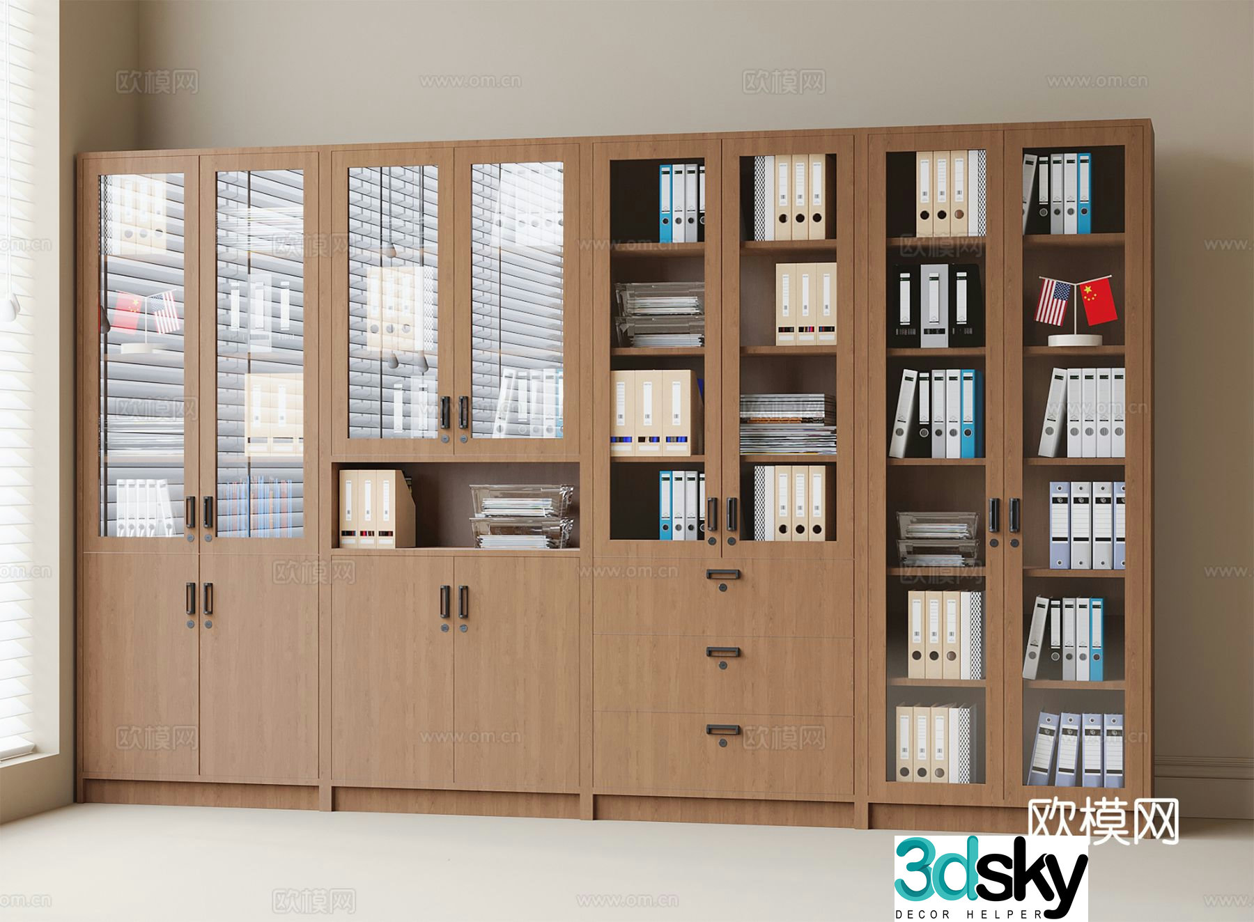 Modern filing cabinet information cabinet filing cabinet 3d model