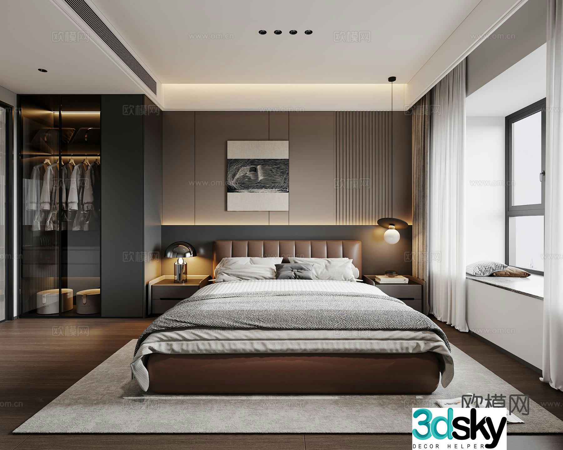 Italian style bedroom master bedroom 3d model
