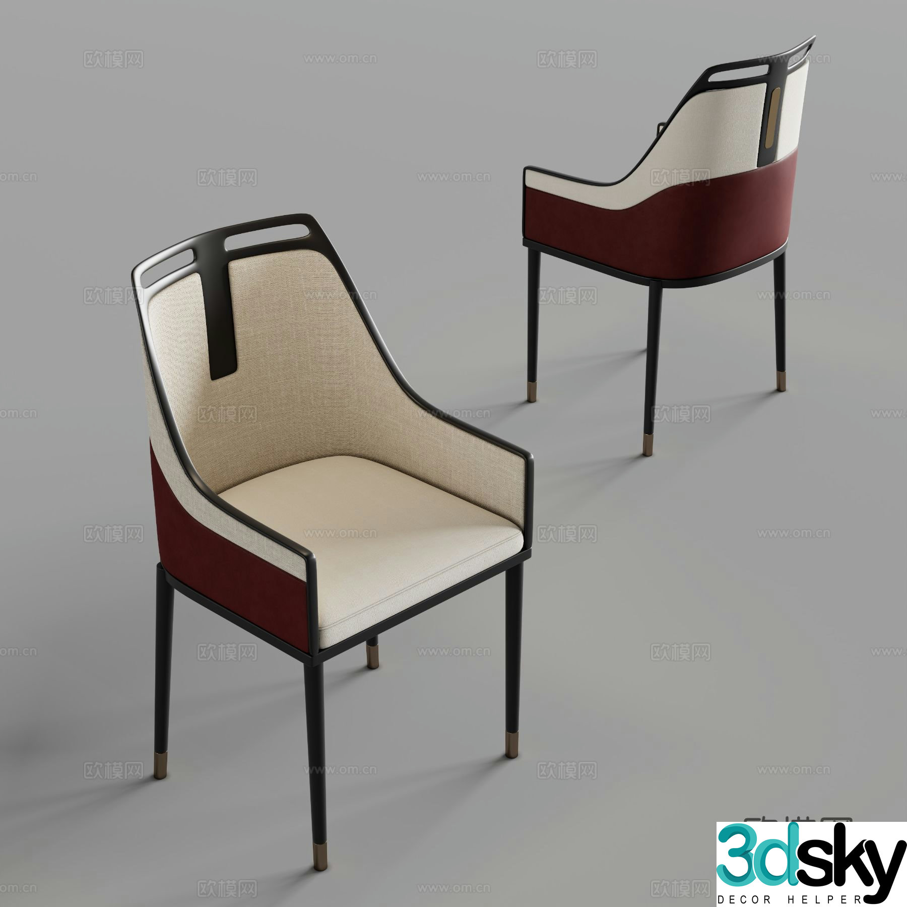New Chinese style chair dining chair 3d model