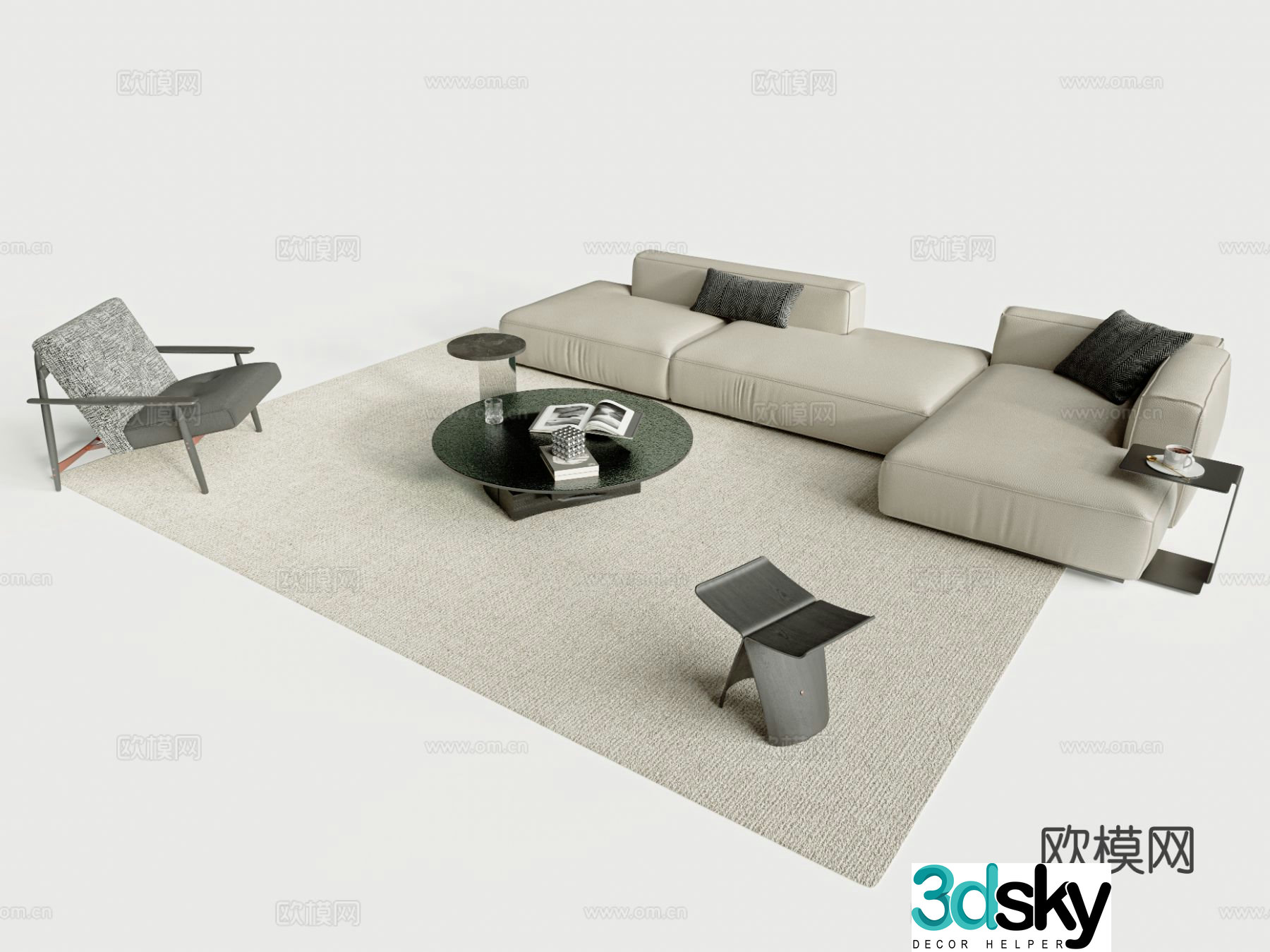 Modern modular sofa corner sofa 3d model