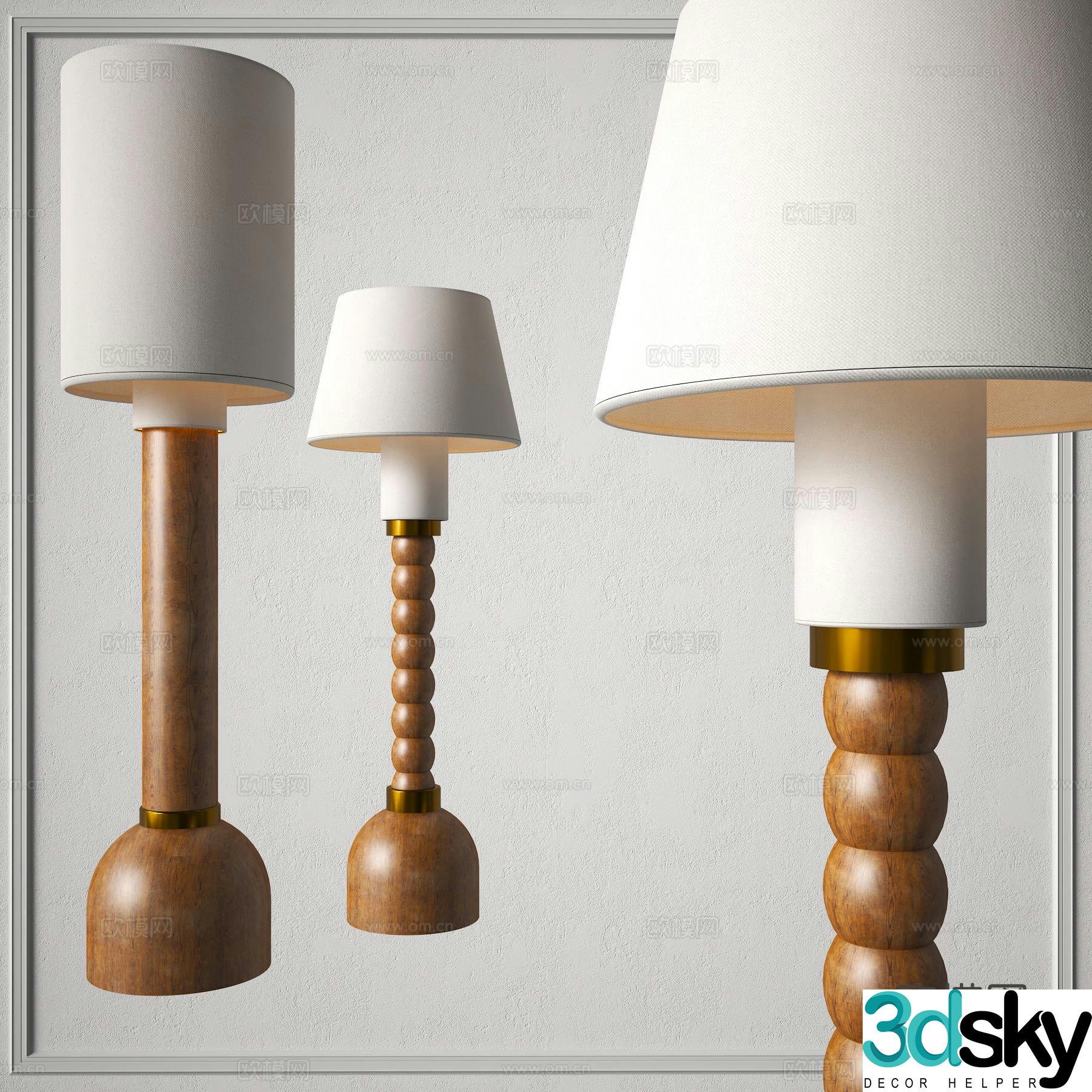 Medieval style desk lamp retro desk lamp 3d model