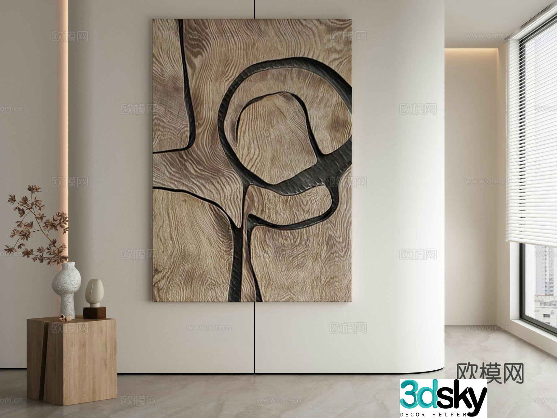 Modern texture painting decorative painting 3d model