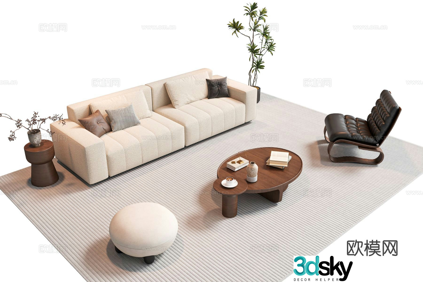 Wabi Sabi modular sofa 3d model