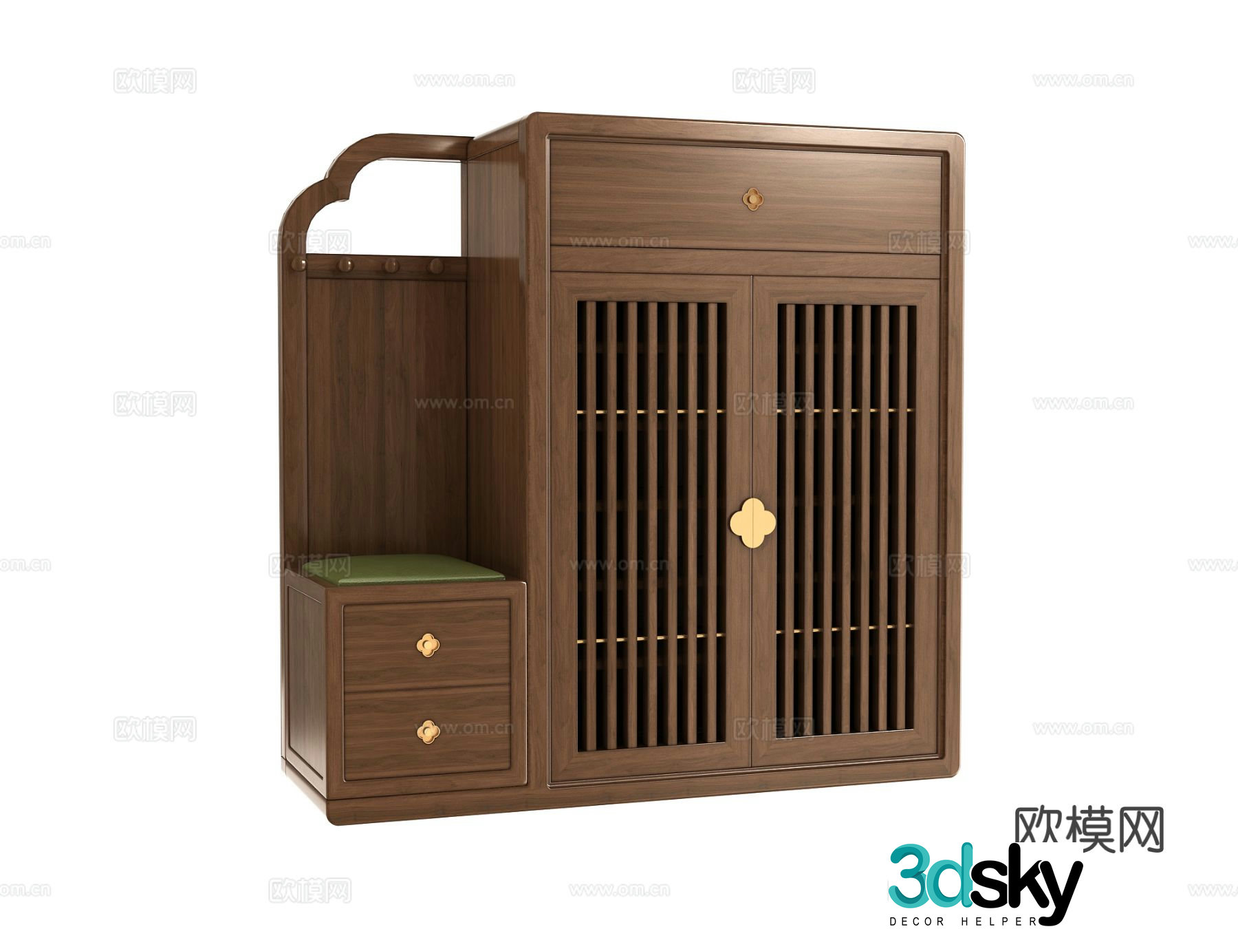New Chinese style shoe cabinet 3d model