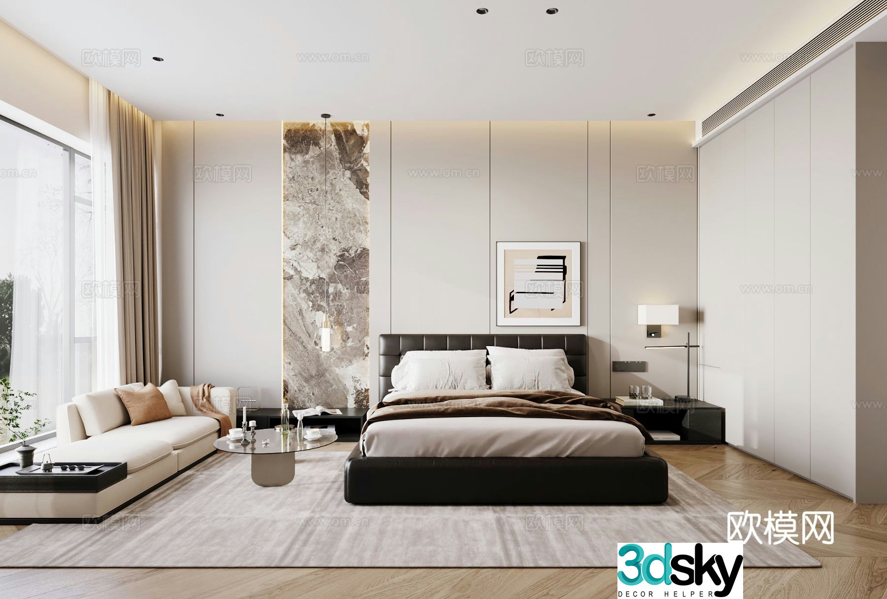 Italian style bedroom elder room 3d model