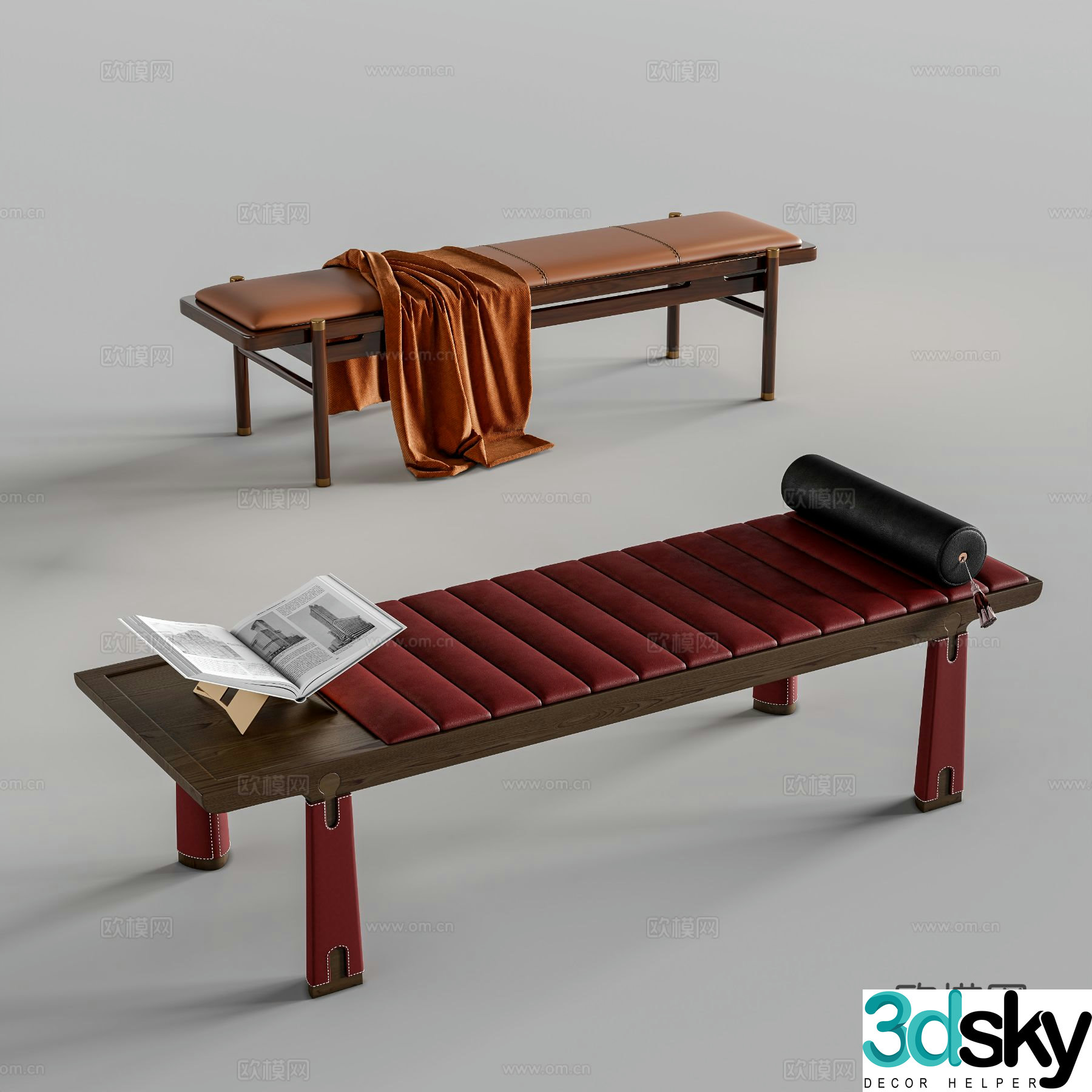 New Chinese footrest bedside stool 3D model
