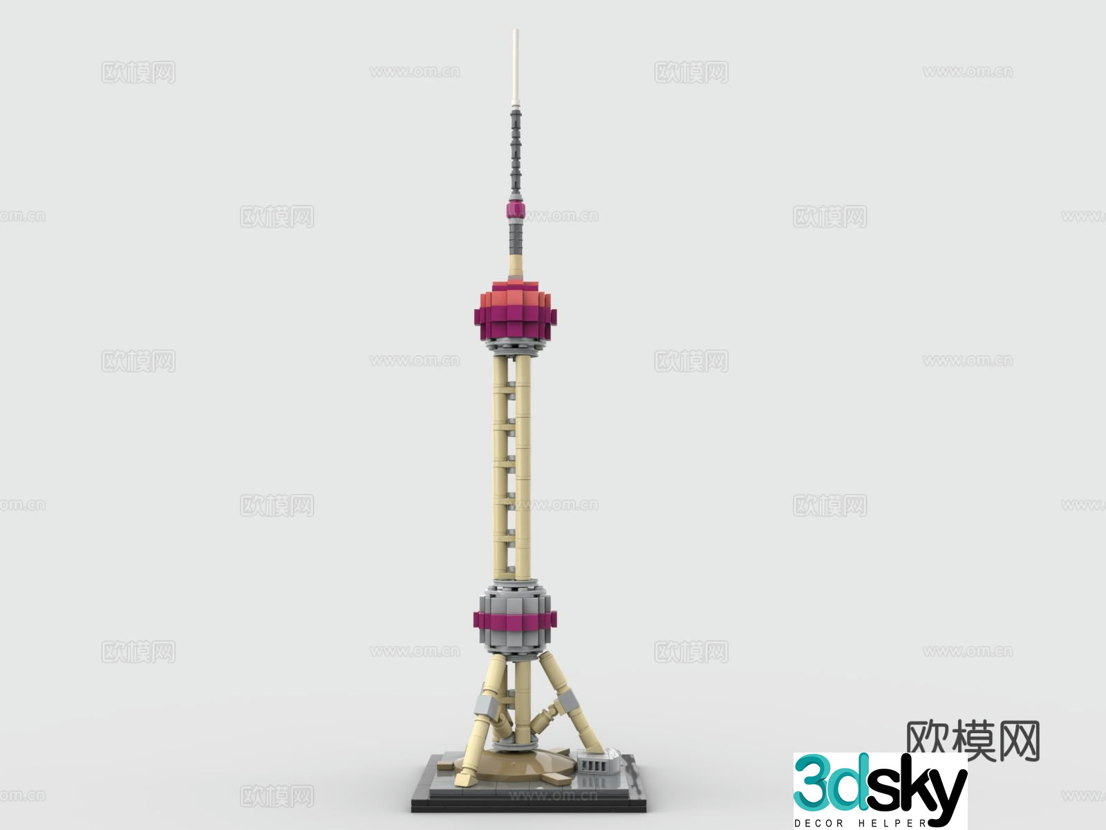 Lego toys building block toys Oriental Pearl 3D model