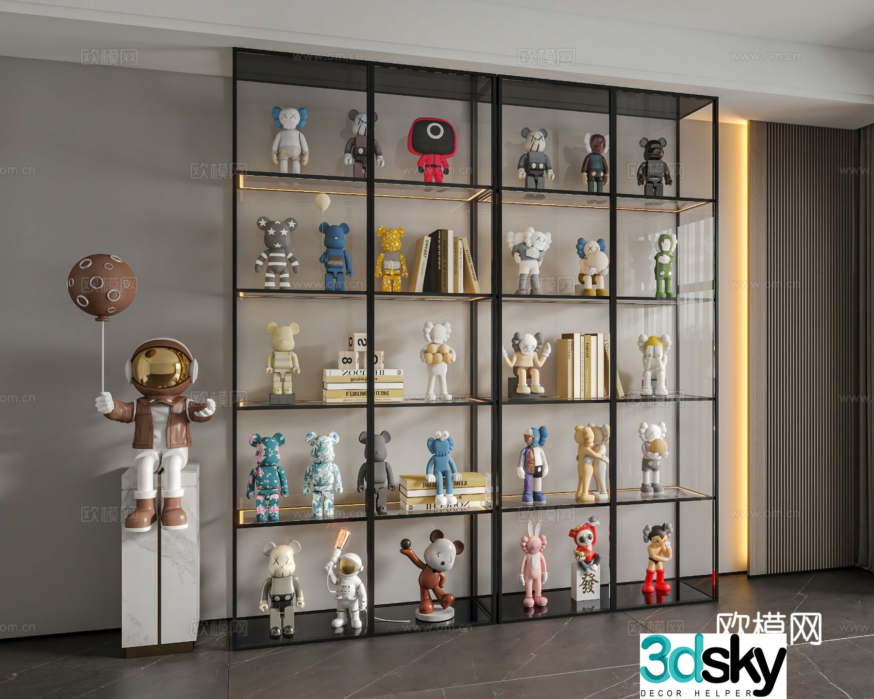 Glass handicraft cabinet toy cabinet acrylic display cabinet 3D model