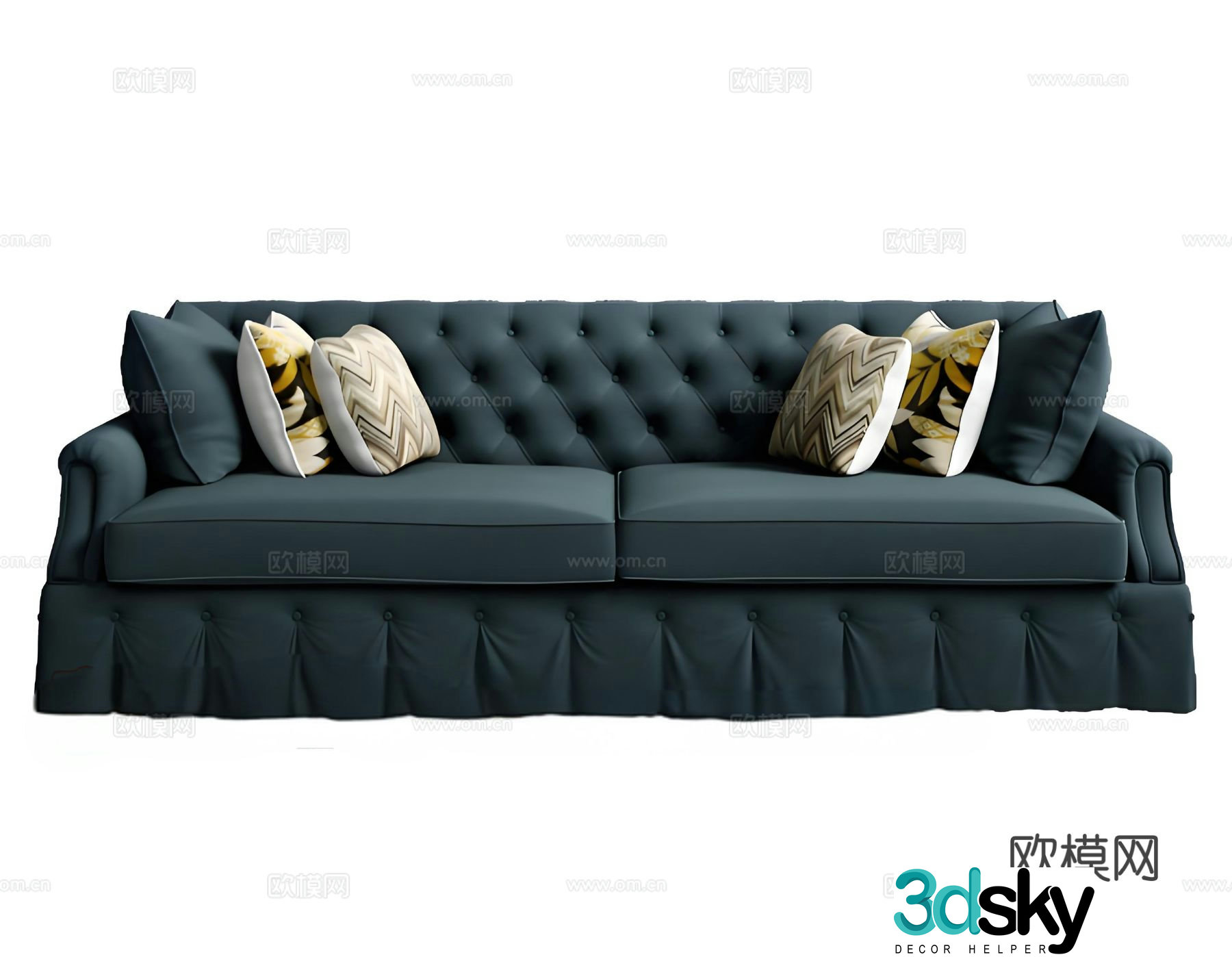 European style sofa double sofa fabric sofa 3d model