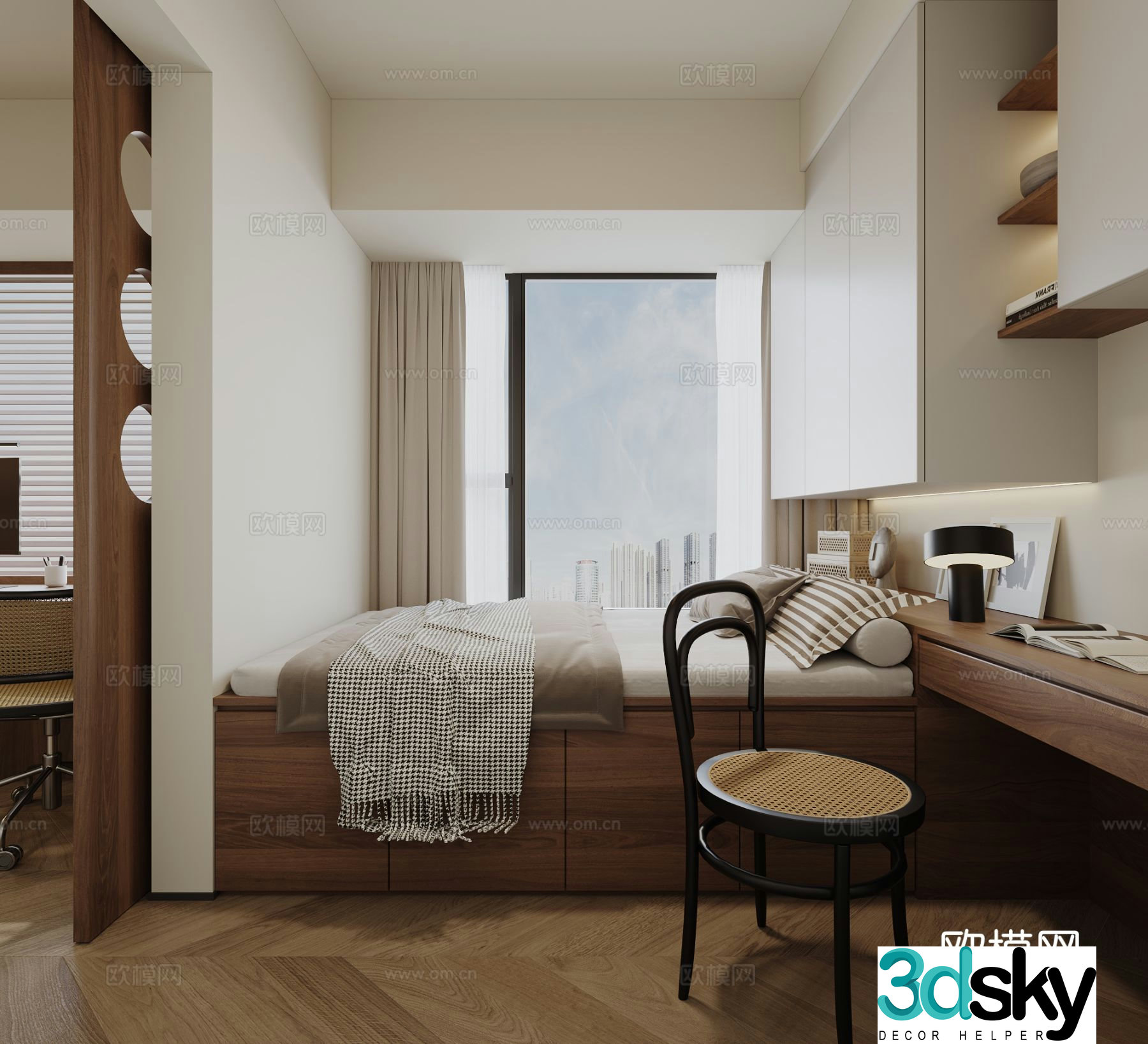 Medieval style tatami bedroom 3d model