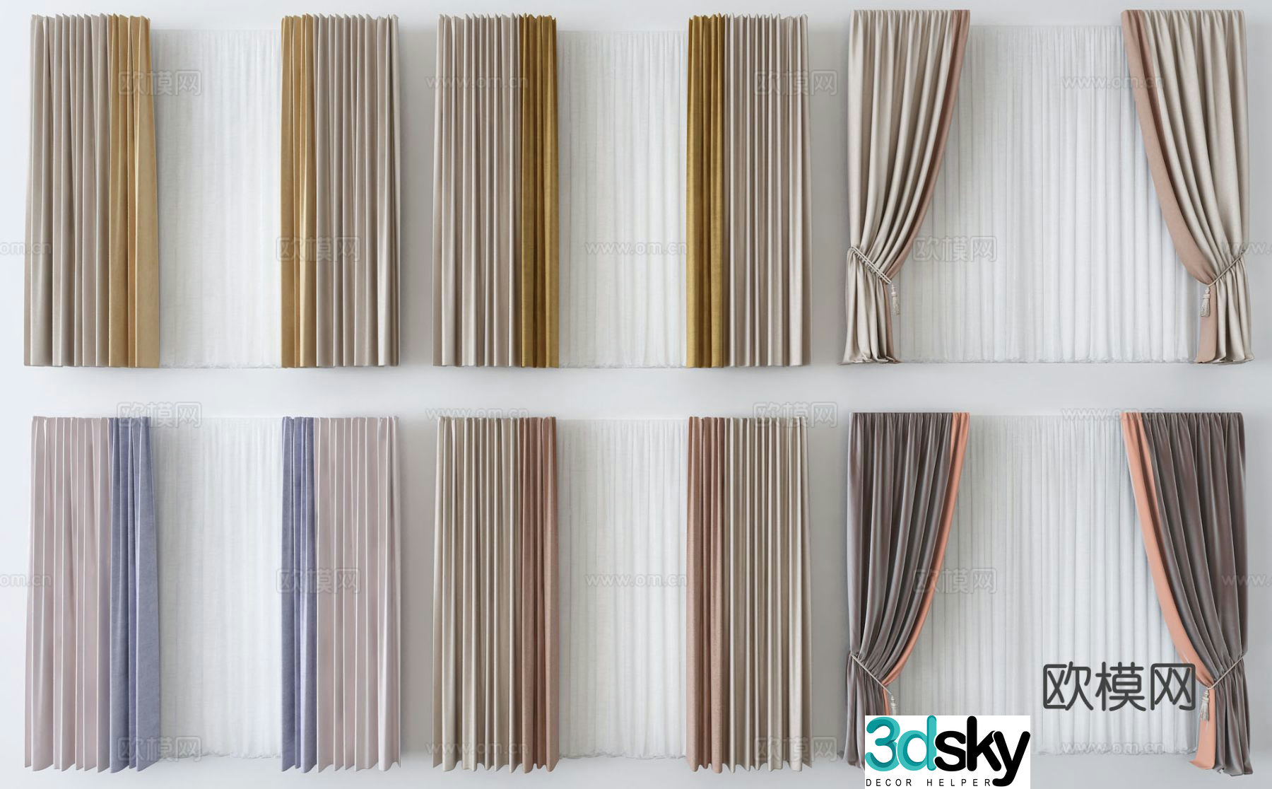 Curtains Window Screen 3d model