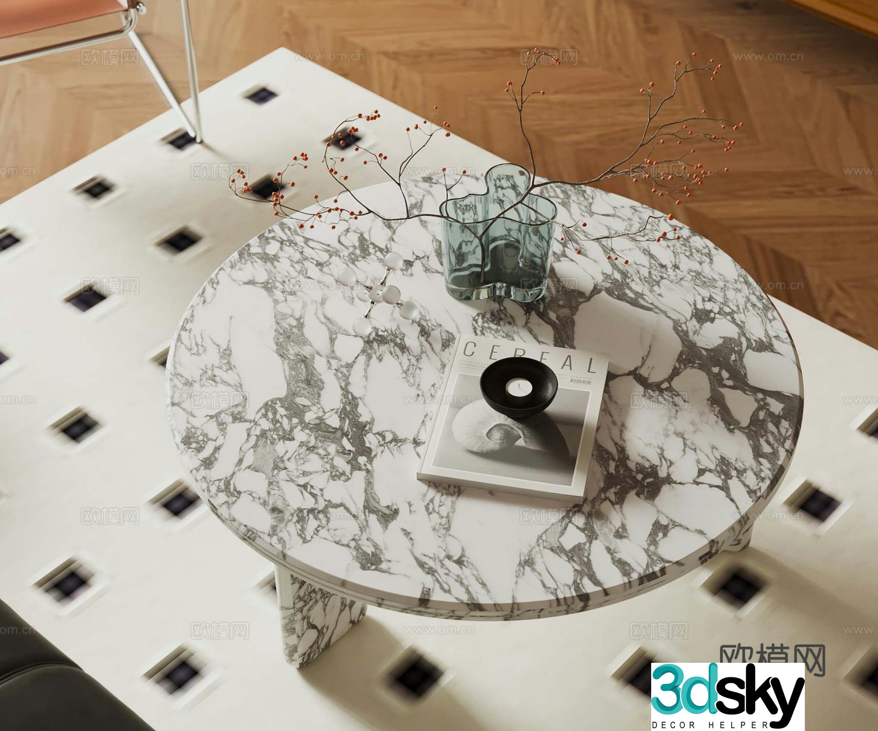 Modern round coffee table 3d model