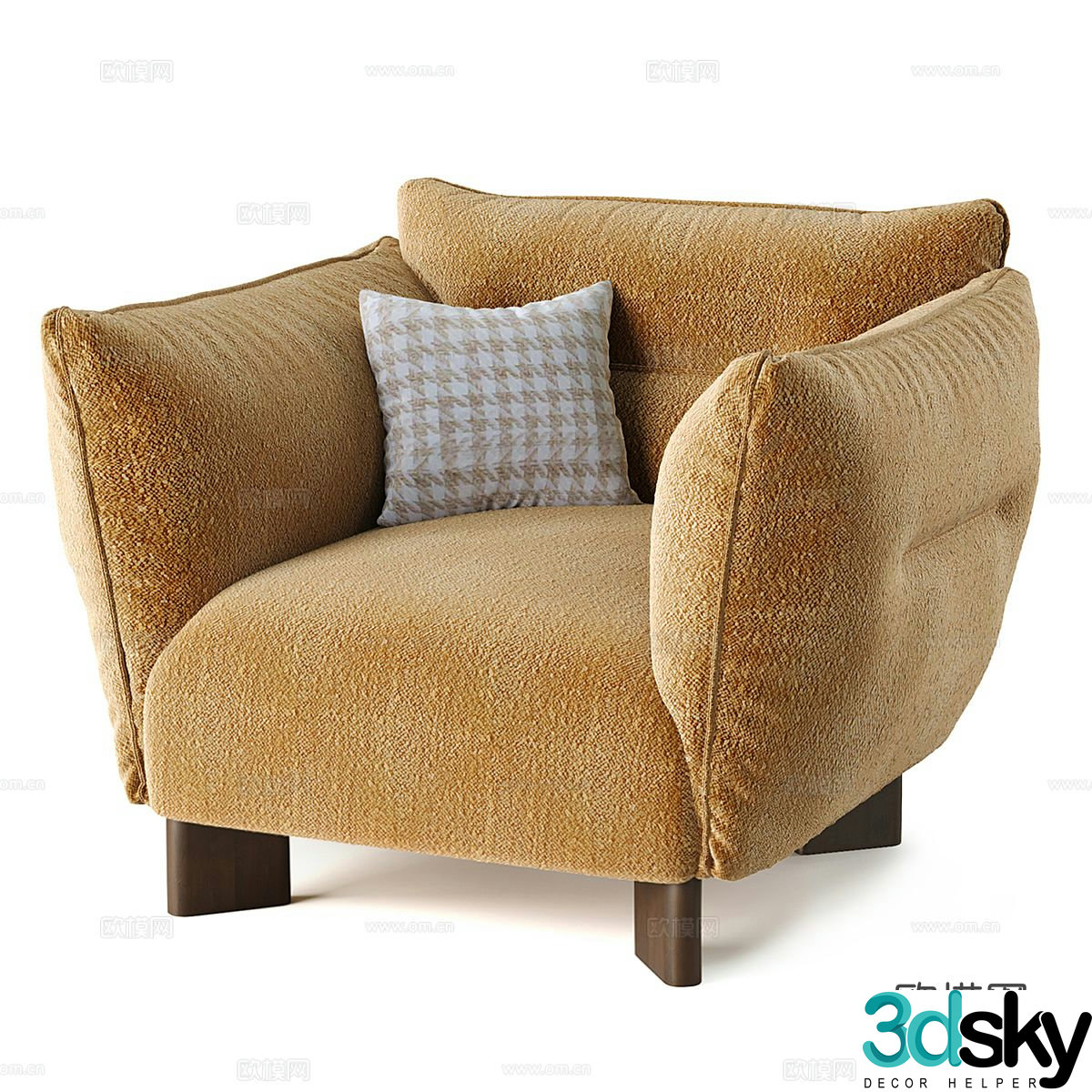 Single sofa armrest sofa 3d model