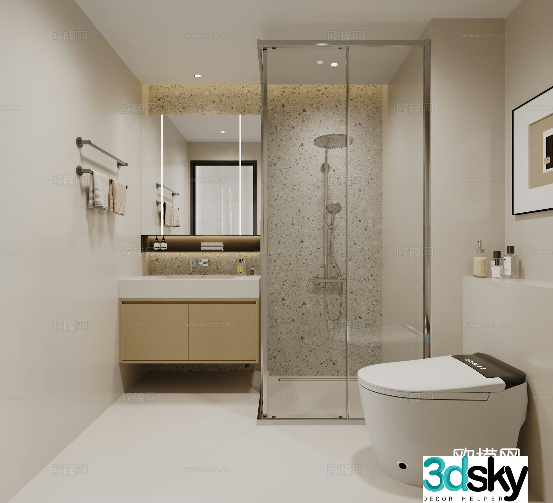 Modern bathroom bathroom 3d model