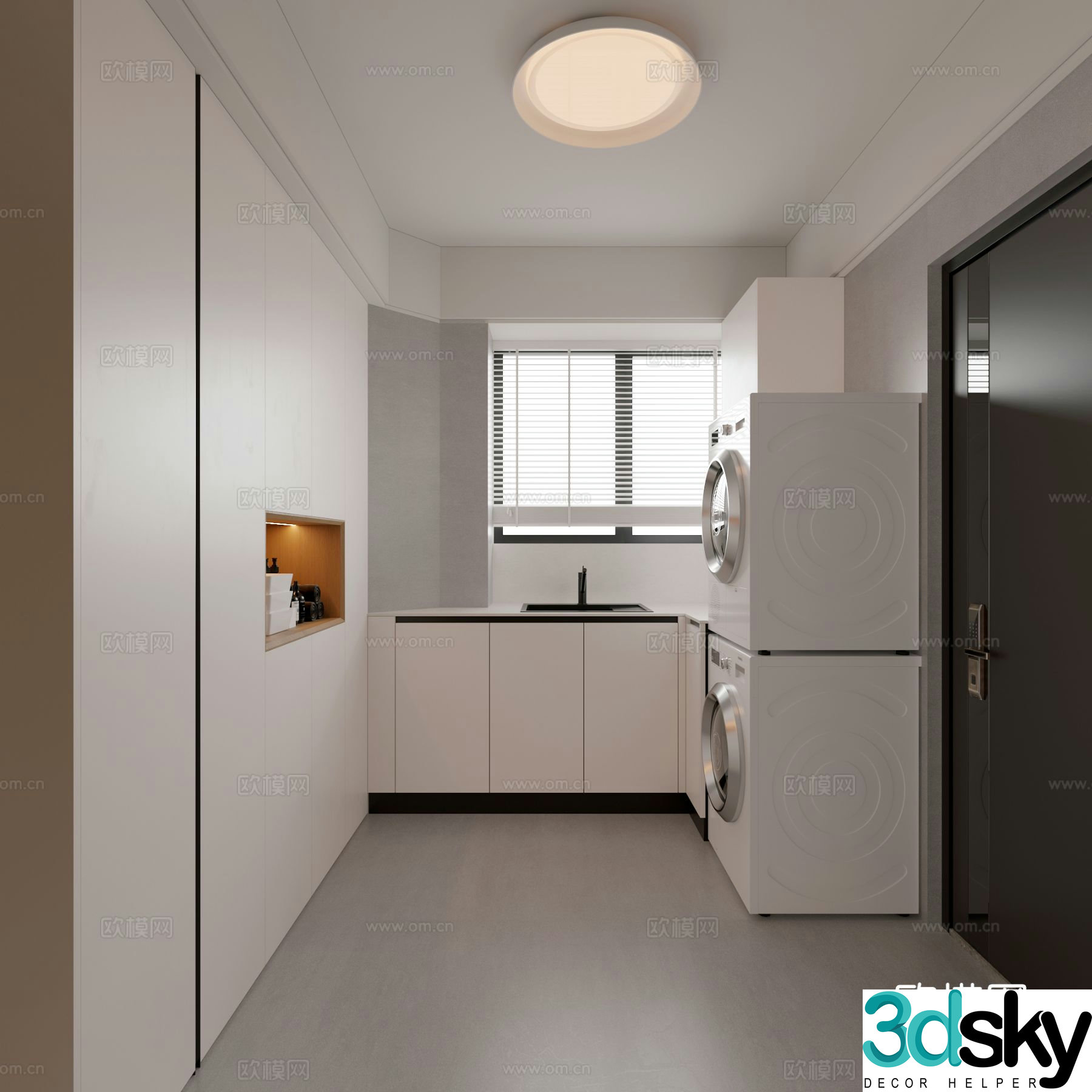 Modern laundry room 3d model