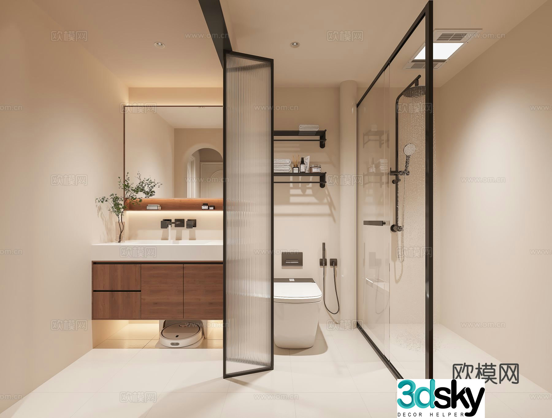 Medieval style bathroom bathroom 3d model