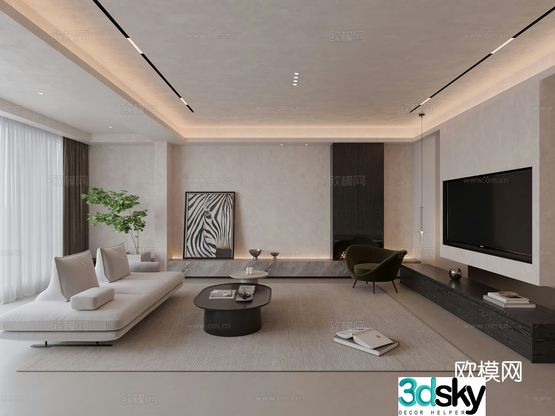 Modern living room 3d model