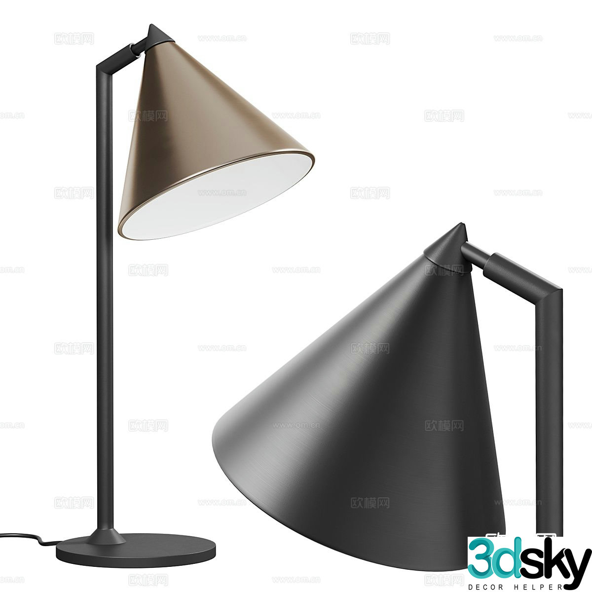 Minimalist desk lamp reading lamp 3d model