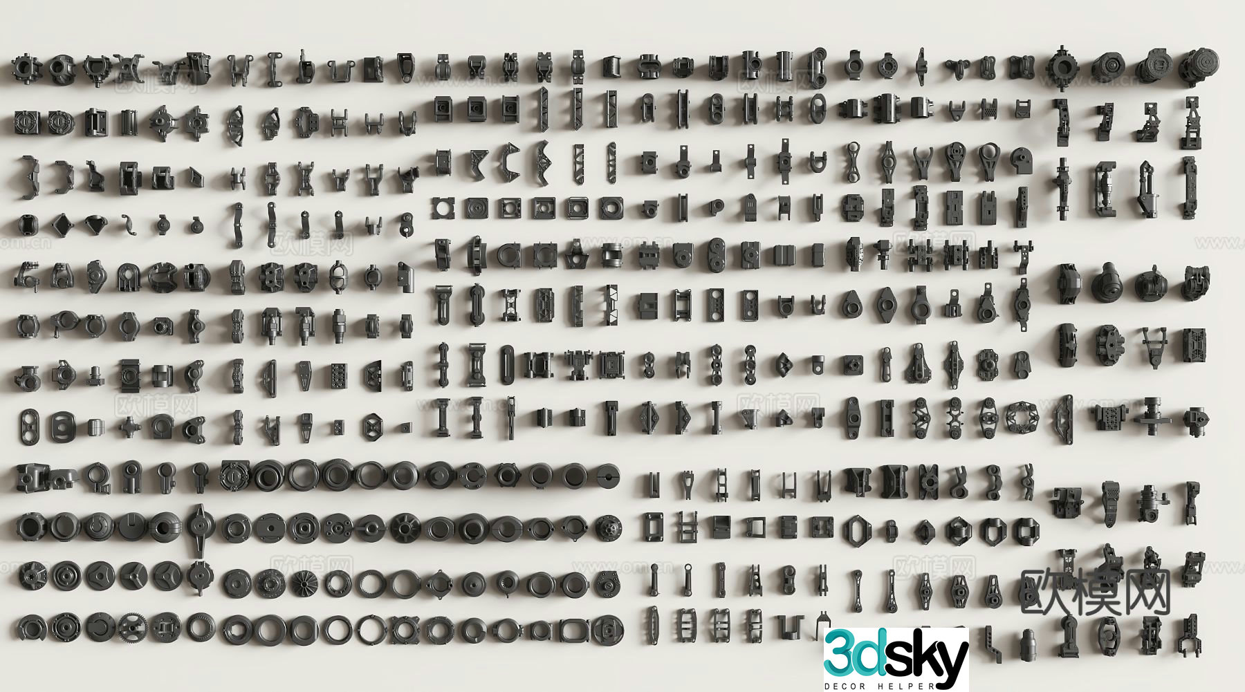Hard surface parts Mechanical parts Industrial equipment 3d model