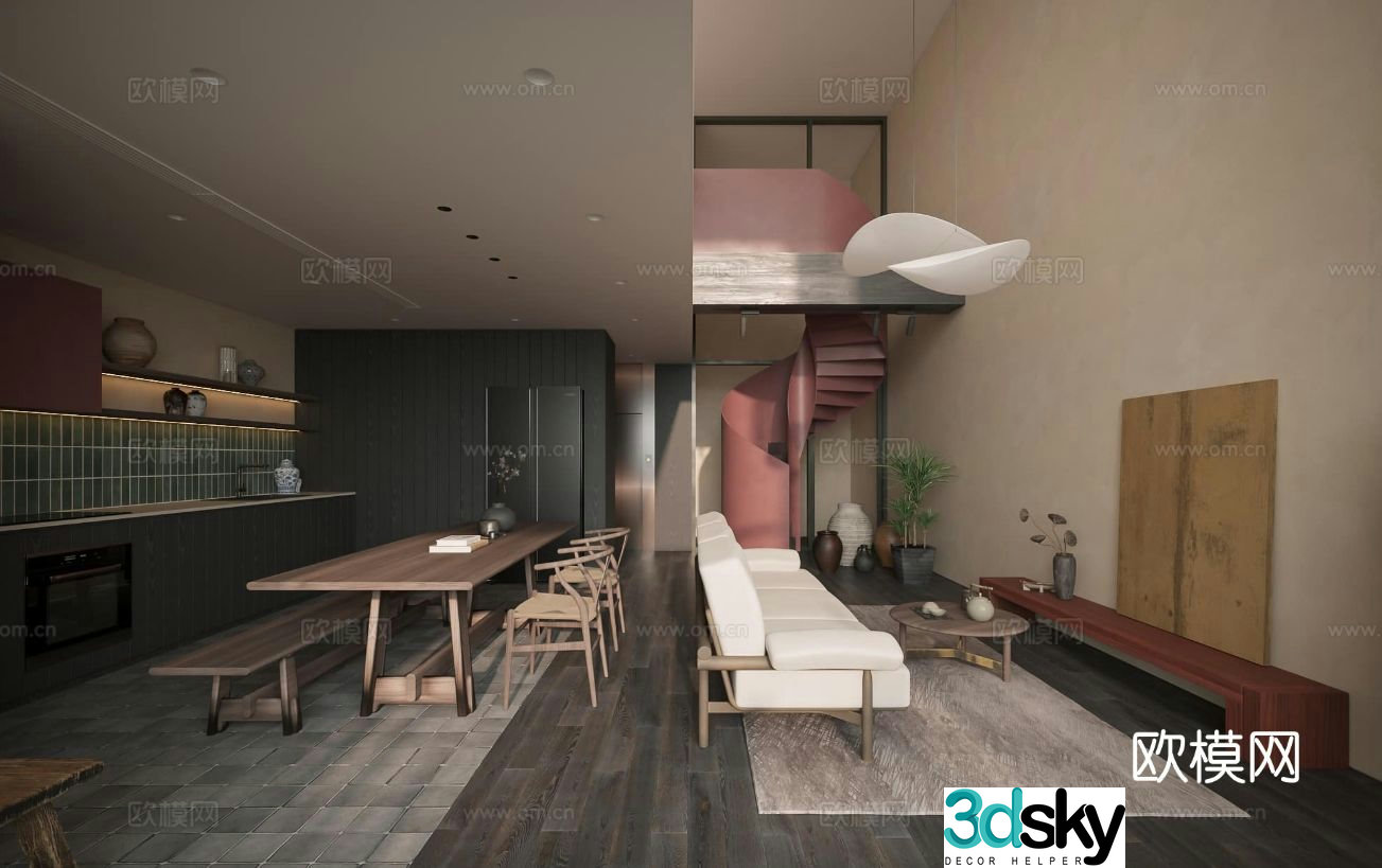 Medieval style villa guest restaurant 3D model