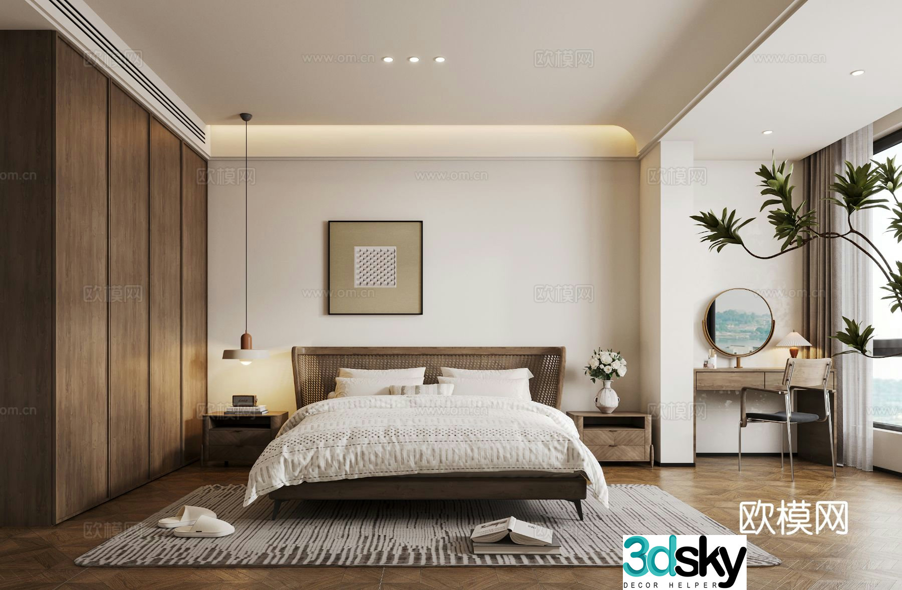 Medieval style bedroom master bedroom 3d model