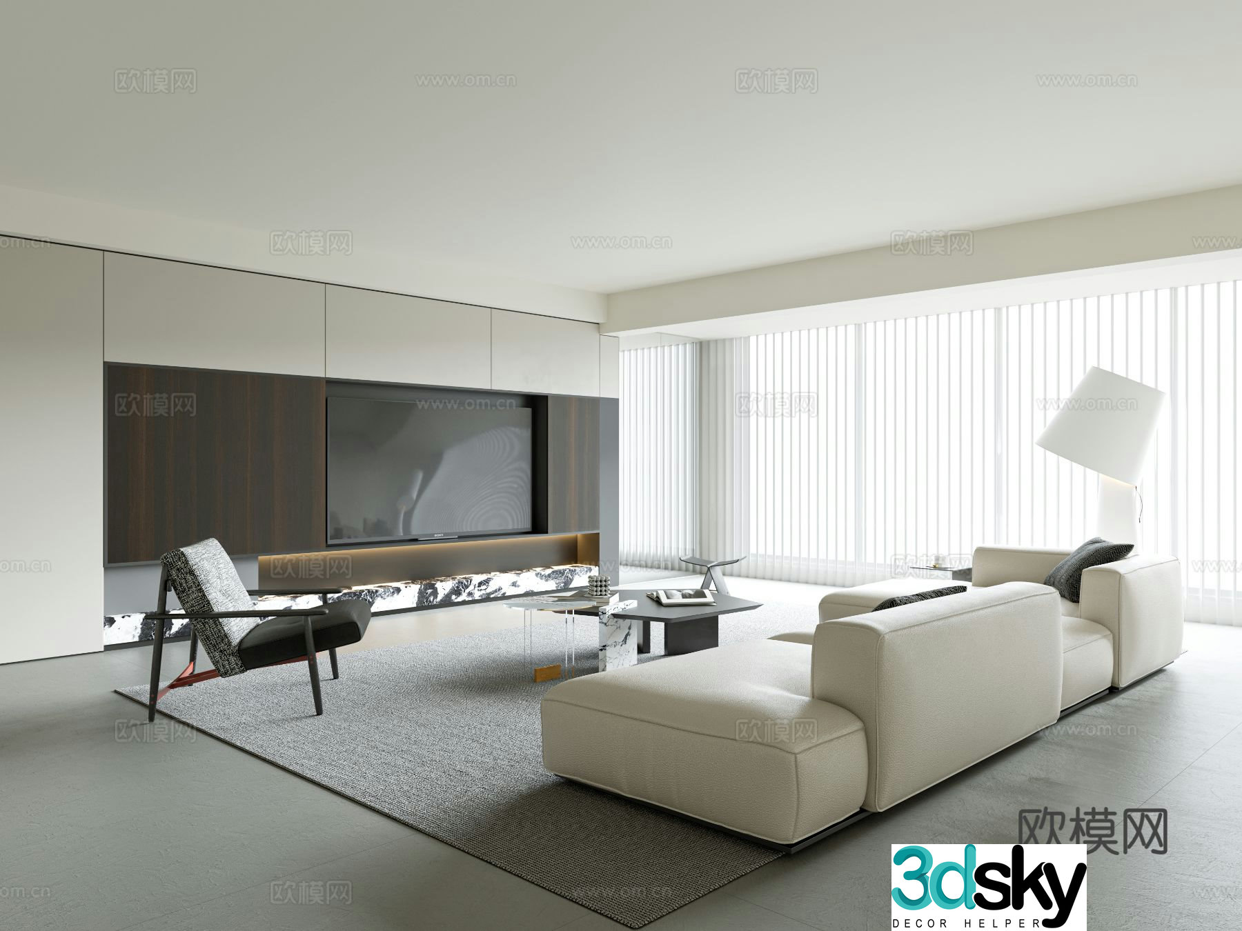 Modern living room 3d model