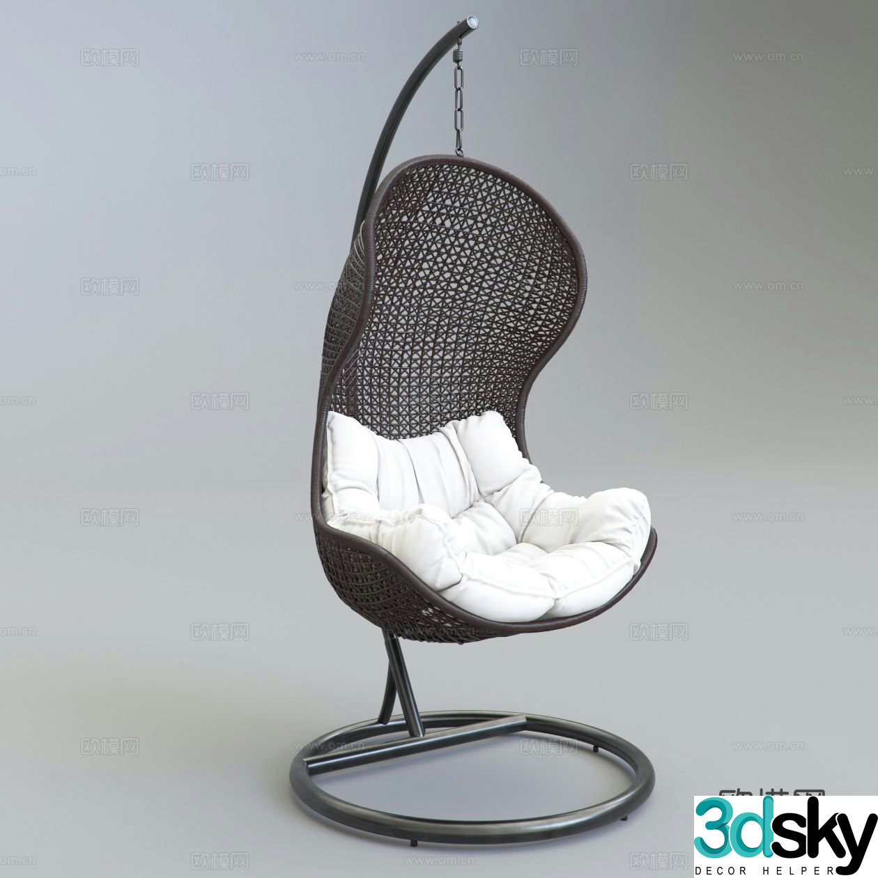 Parlay rattan hanging chair 3d model