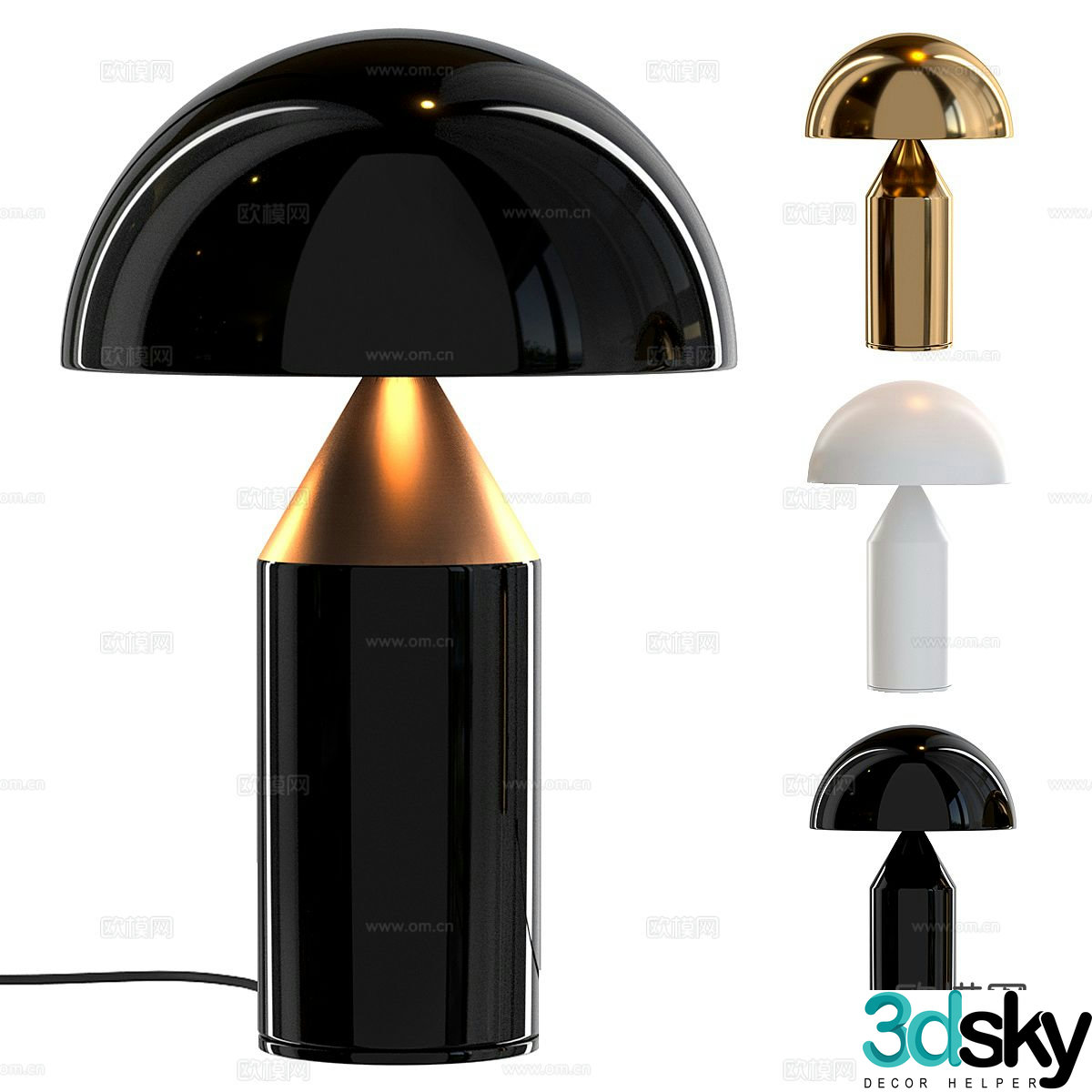 Simple desk lamp mushroom lamp 3d model