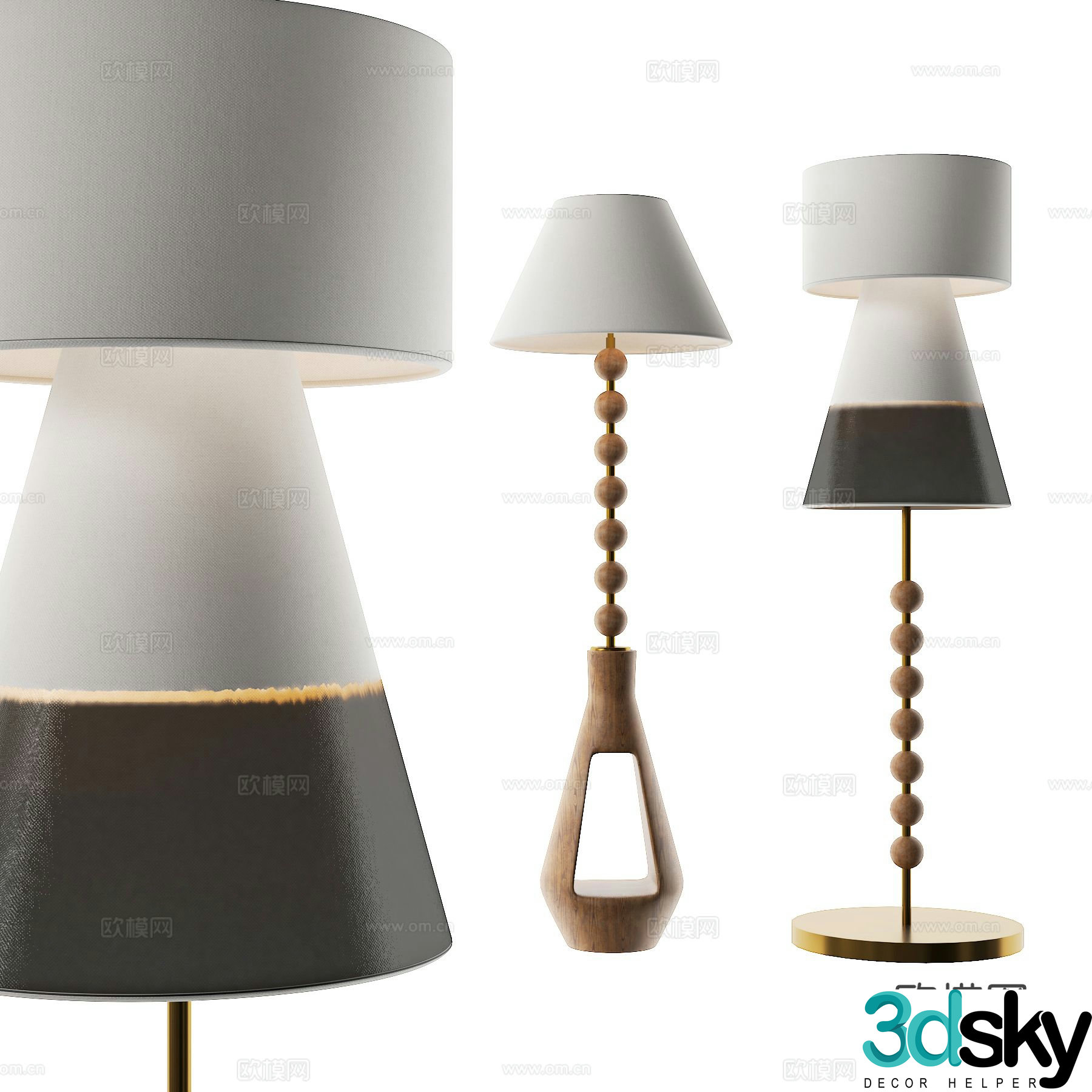 Medieval style floor lamp 3d model